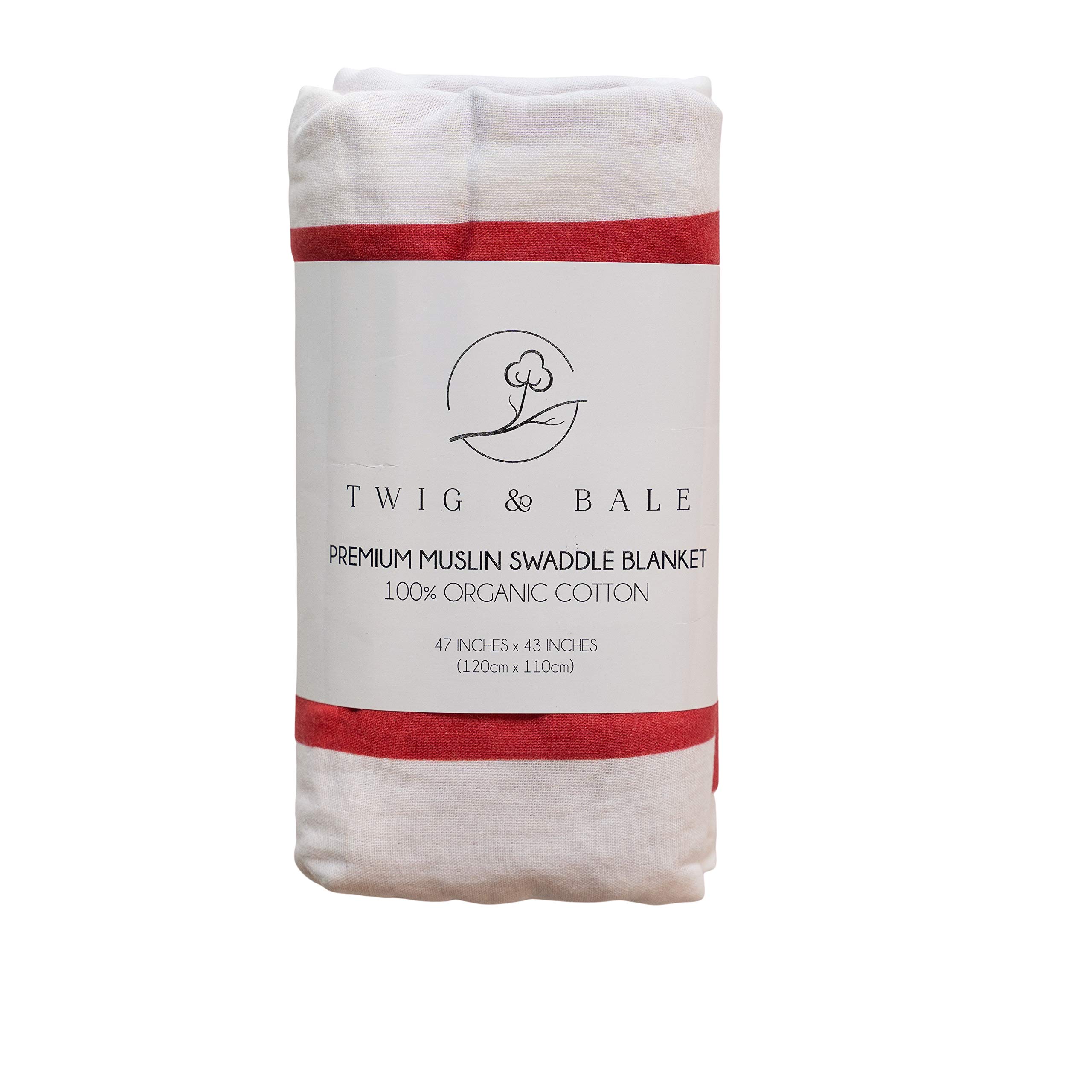 TWIG & BALE Nebraska Baby Blanket – Organic Cotton Muslin, 47x43 Inches, Cornhuskers Fan Gift