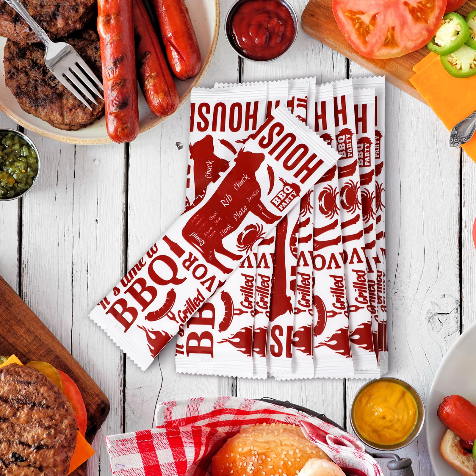 Siifert 250 toallitas húmedas para barbacoa, envueltas individualmente, prehumedecidas, toallitas individuales para parrilla, barbacoas, catering, restaurante, boda, limpia las manos rápidamente
