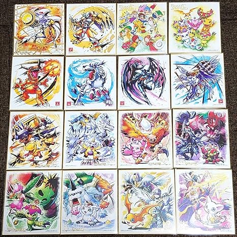Amazon 全16種セット デジモン色紙art デジモンアドベンチャー オメガモン シークレット パートナーデジモン 選ばれし子供たちの休息 アニメ 萌えグッズ 通販