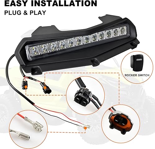 Miniatura 5 de SAUTVS Luz de capó para Yamaha RMAX 1000, luz LED para capó con lámparas estroboscópicas ámbar azul compatible con Yamaha Wolverine RMAX2 RMAX4 1000