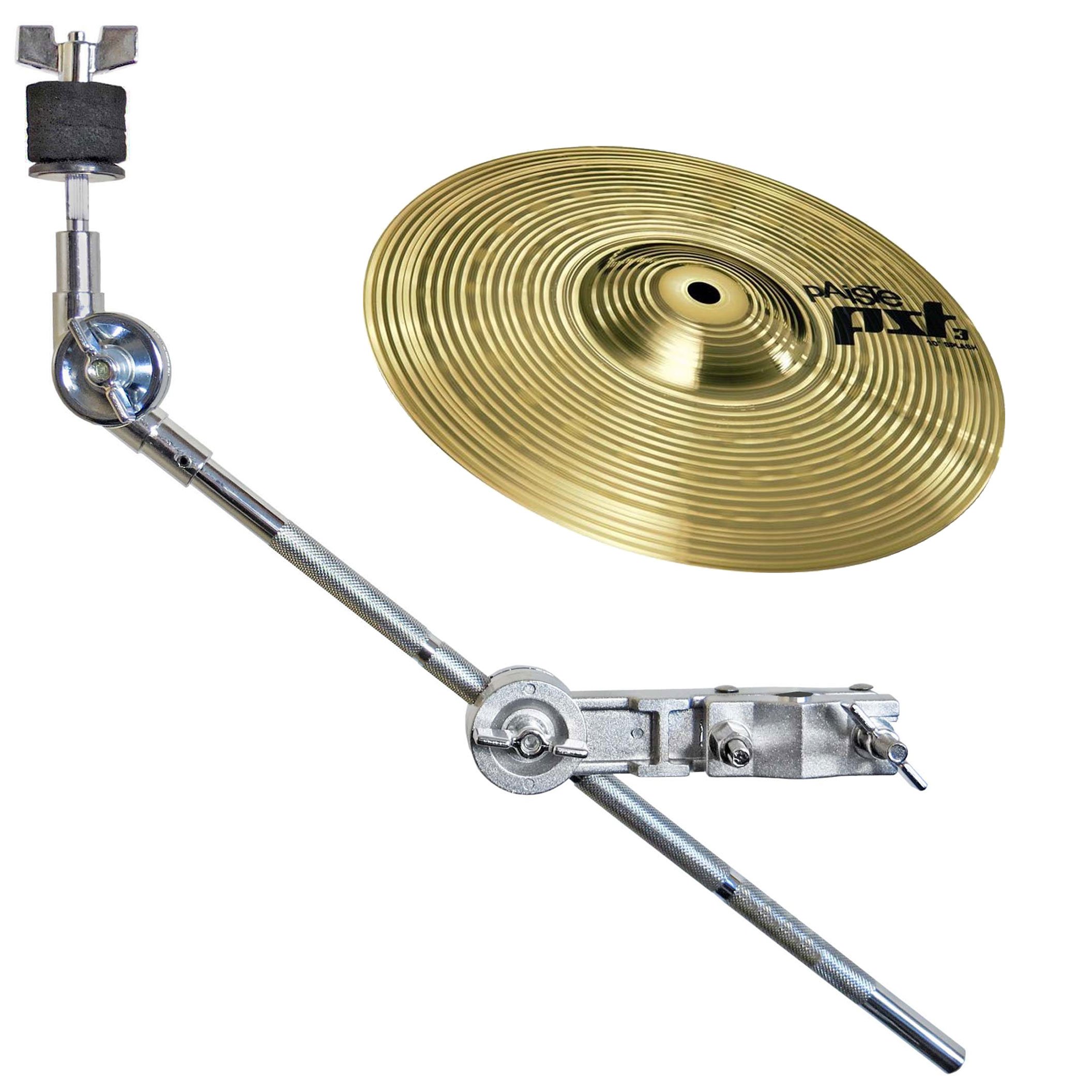 Paiste PST3 - Piatto Splash da 10" + braccio pelvico Keepdrum HKC
