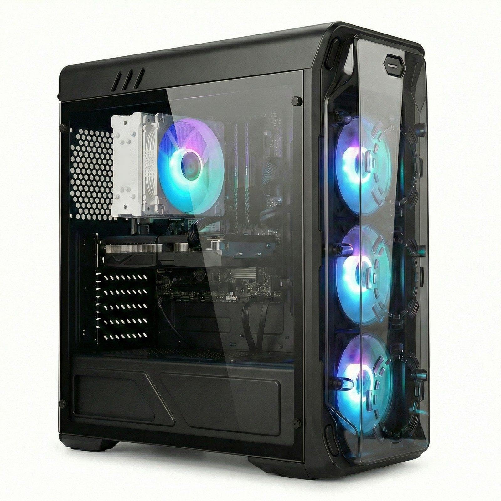 STGsivir Gaming PC, Gaming Computer Desktop Tower, GeForce RTX 3060 12GB GDDR6, Ryzen 5 5500 up to 4.2GHz,16GB RAM DDR4, 512GB SSD, WIFI 6, BT 5.0, RGB Fan x3, Windows11 PRO — view 6