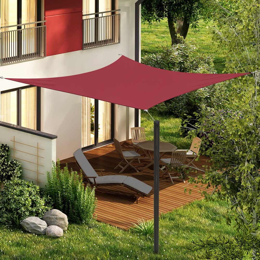 jarolift Sonnensegel Quadrat, Wasserabweisend, Sonnenschutz Sichtschutz für Terrasse Garten Balkon, Polyestergewebe, 360 x 360 cm, Anthrazit