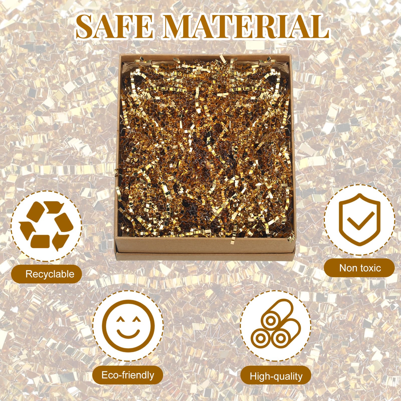 Fulmoon 1 Bag 3 Lb/1.35 Kg Shredded Paper For Gift Box Christmas Crinkle Cut Paper - View #2