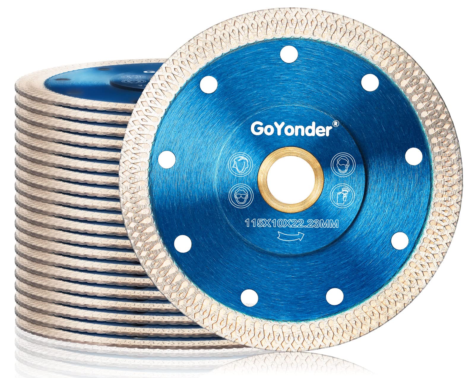 GoYonder 4.5 Inch Super Thin Diamond Saw Blade for Cutting Porcelain Tiles,Granite Marble Ceramics (4.5" -Blue (20 pcs)) — image 1