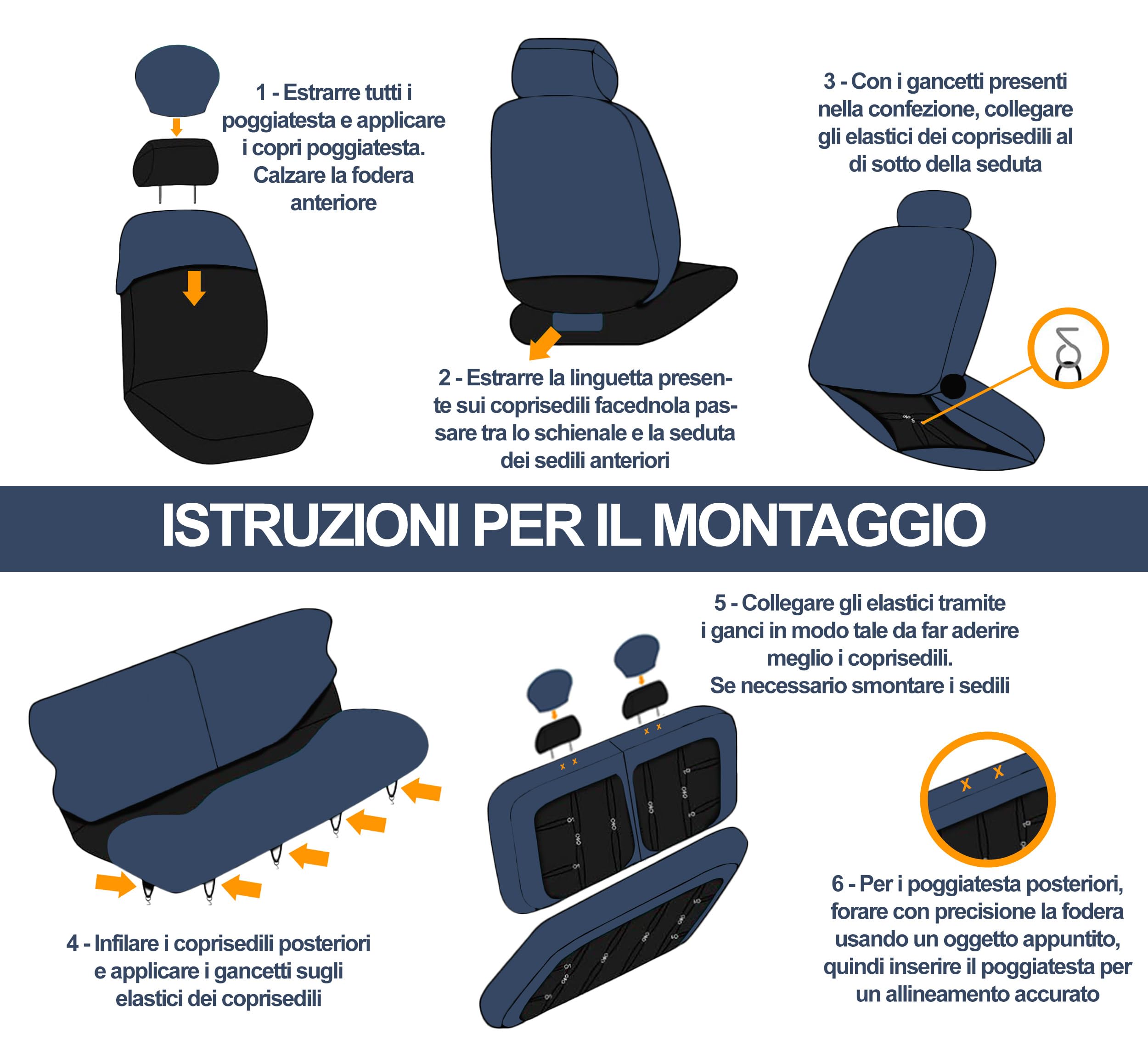 Auto Accessori Lupex - Housses de siège Auto, compatibles Housses de siège Auto pour KA, Noir Jaune, Made in Italy, Avant et arrière, Tissu Polyester, Housses intérieures de Voiture