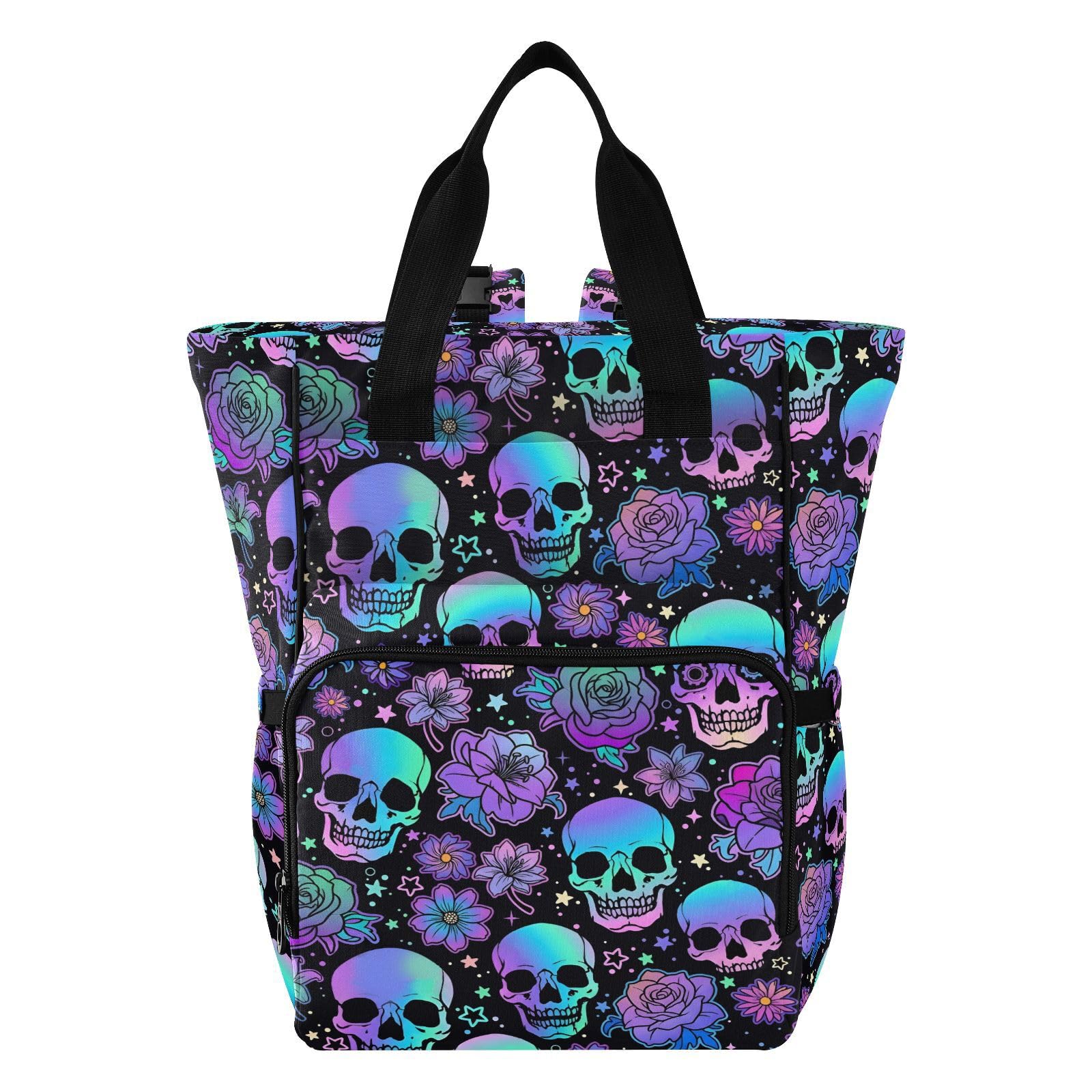 MNSRUU Diaper Bag Funny Skulls Diaper Bag Backpack Multifunction Travel Diaper Bag Tote Large Capacity Diaper Changing Backpacks for Moms Dads