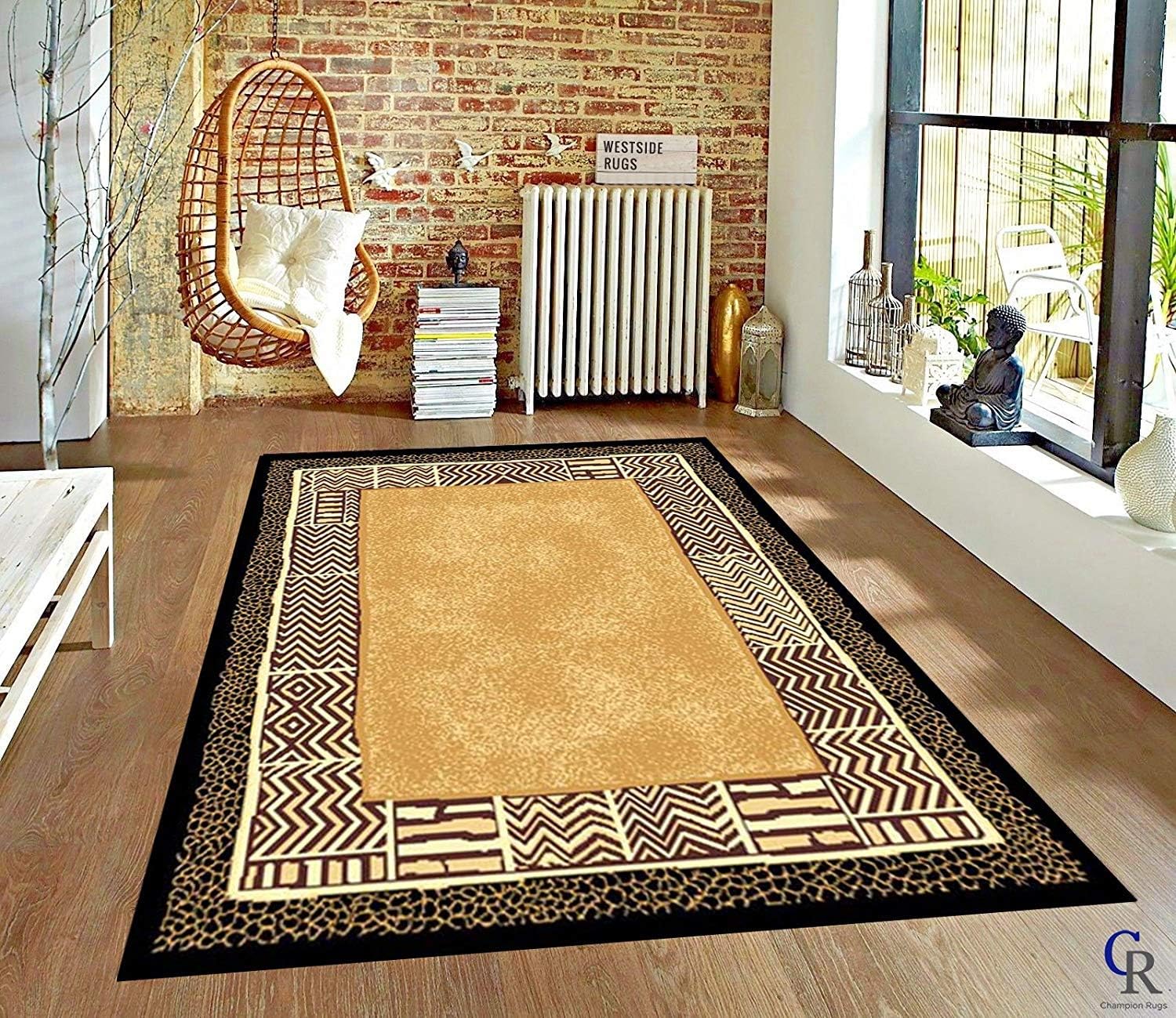 Amazon.com: Champion Rugs African Tribal Print Area Rug Rug Non-Slip ...