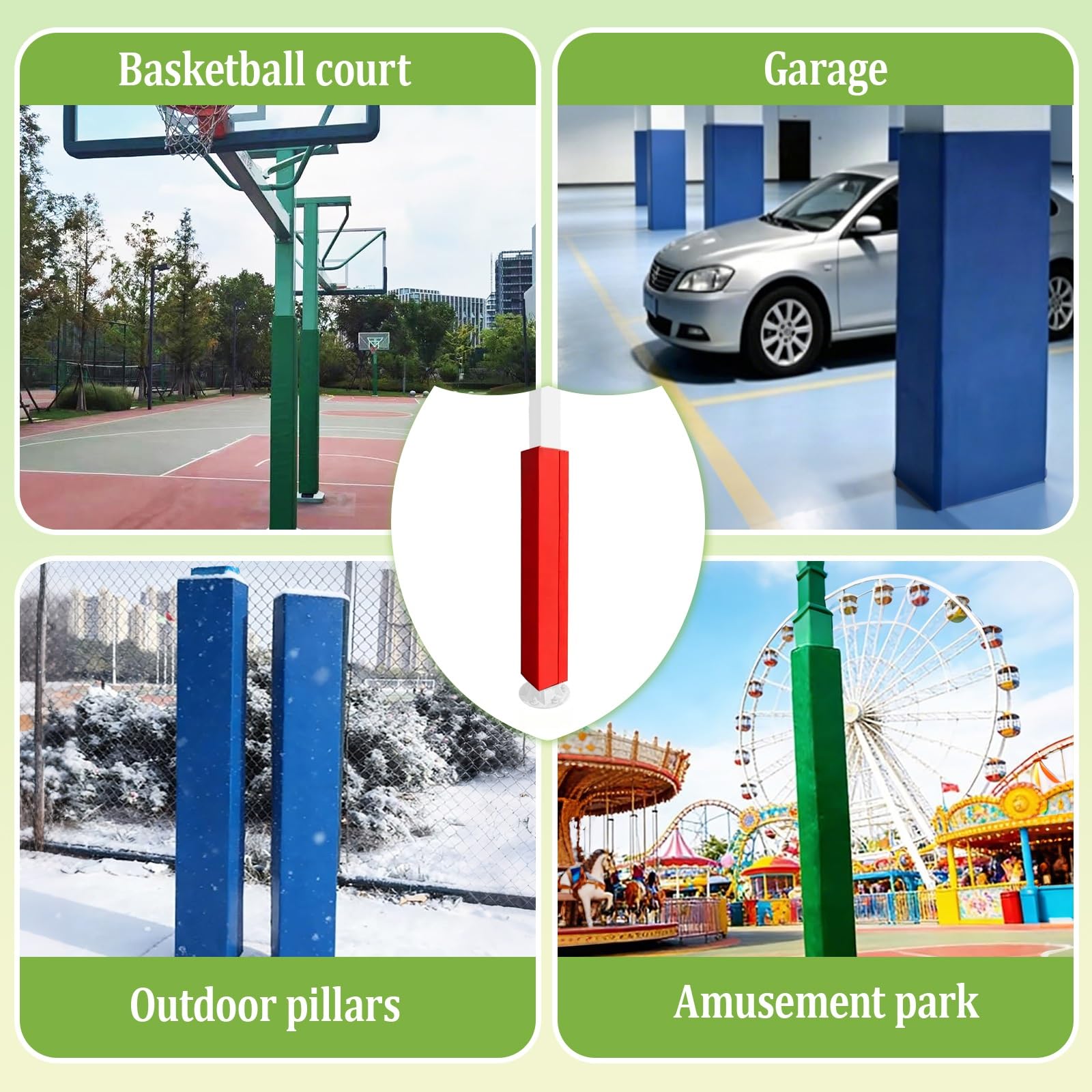 Protector Universal Para Postes De Canasta De Baloncesto,Cubierta De Seguridad 4 Lados Contra Impactos,Cojín Acolchado Impermeable,Para Gimnasio Escuela Garaje(Orange,13x13in(33x33cm))