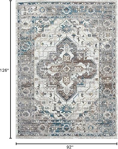 Miniatura 2 de LUXE WEAVERS Medallion - Alfombra de 8 x 10 color beige crema, tejida a máquina