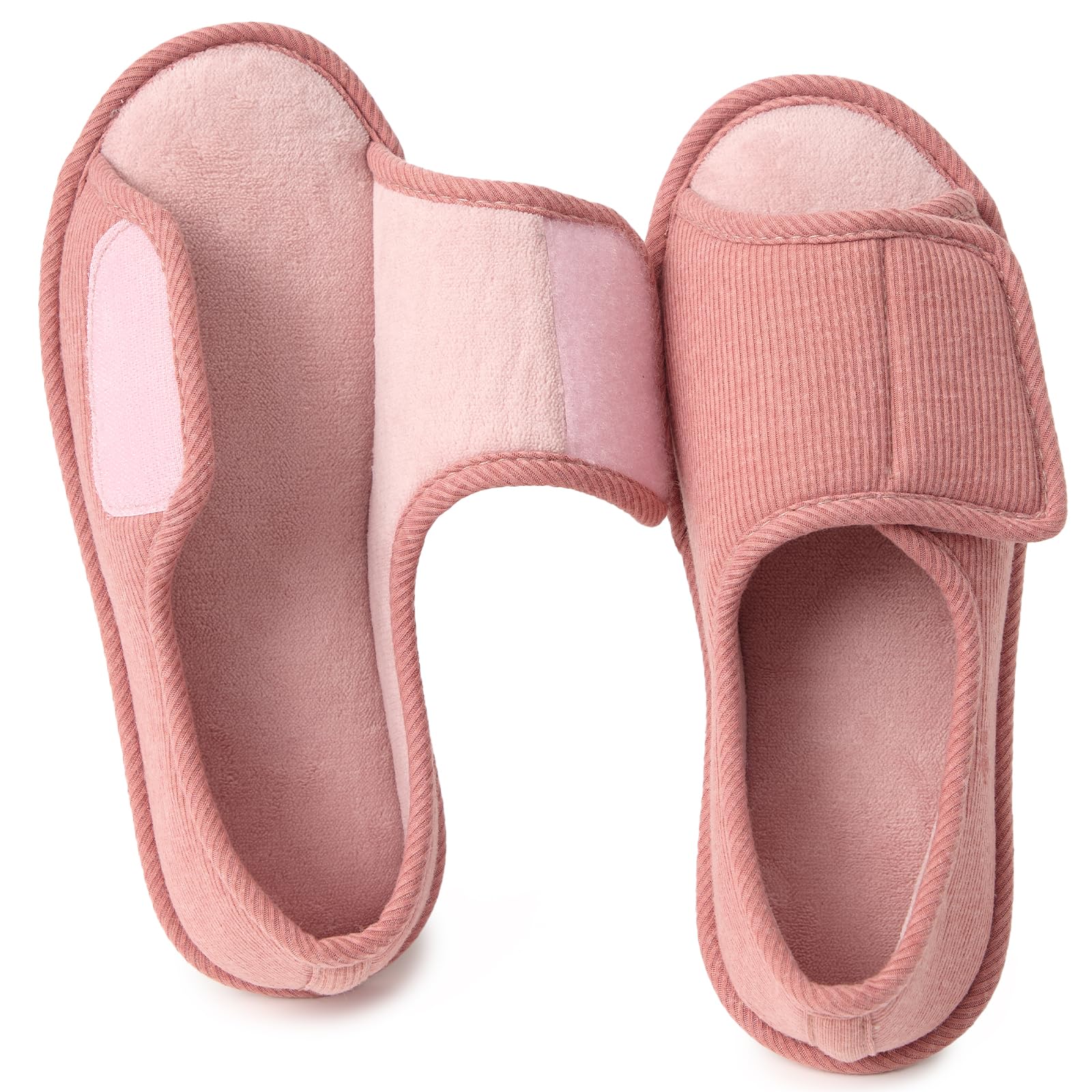 Magtoe Men’s &amp; Women’s Open-Toe Adjustable Memory Foam Slippers, Comfy and Breathable House Shoes for Indoor/Outdoor