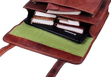 Leather Laptop Bags for Men Full Grain Leather Messenger Bag Leather Briefcase Computer Satchel Crossbody Shoulder Bag (Medium)
