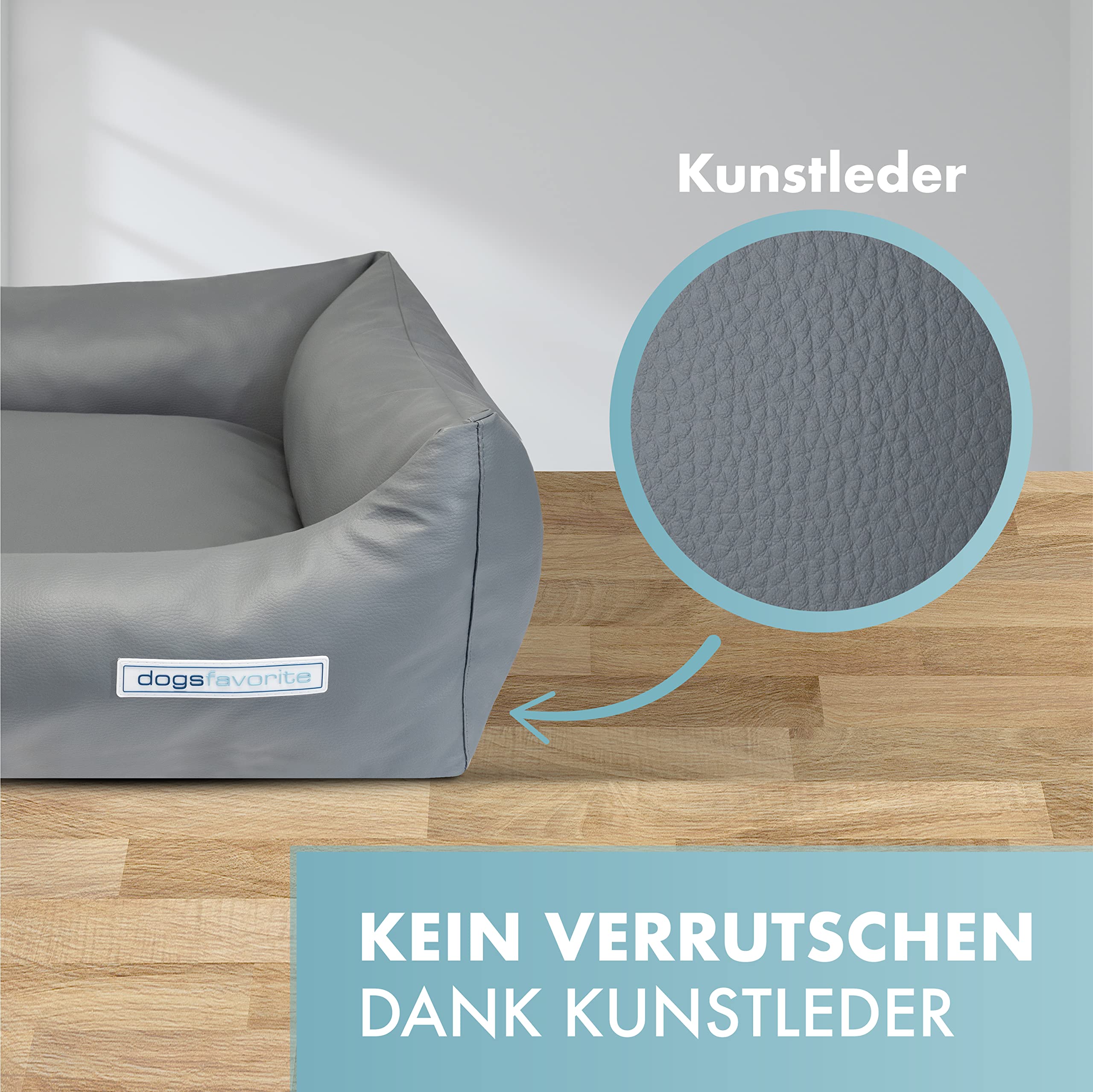 Dogsfavorite Hundebett XXL – Waschbares Hundesofa Mit Rutschfester Unterseite – Gelenkschonend & Kratzfest – Größe 130x95 Cm