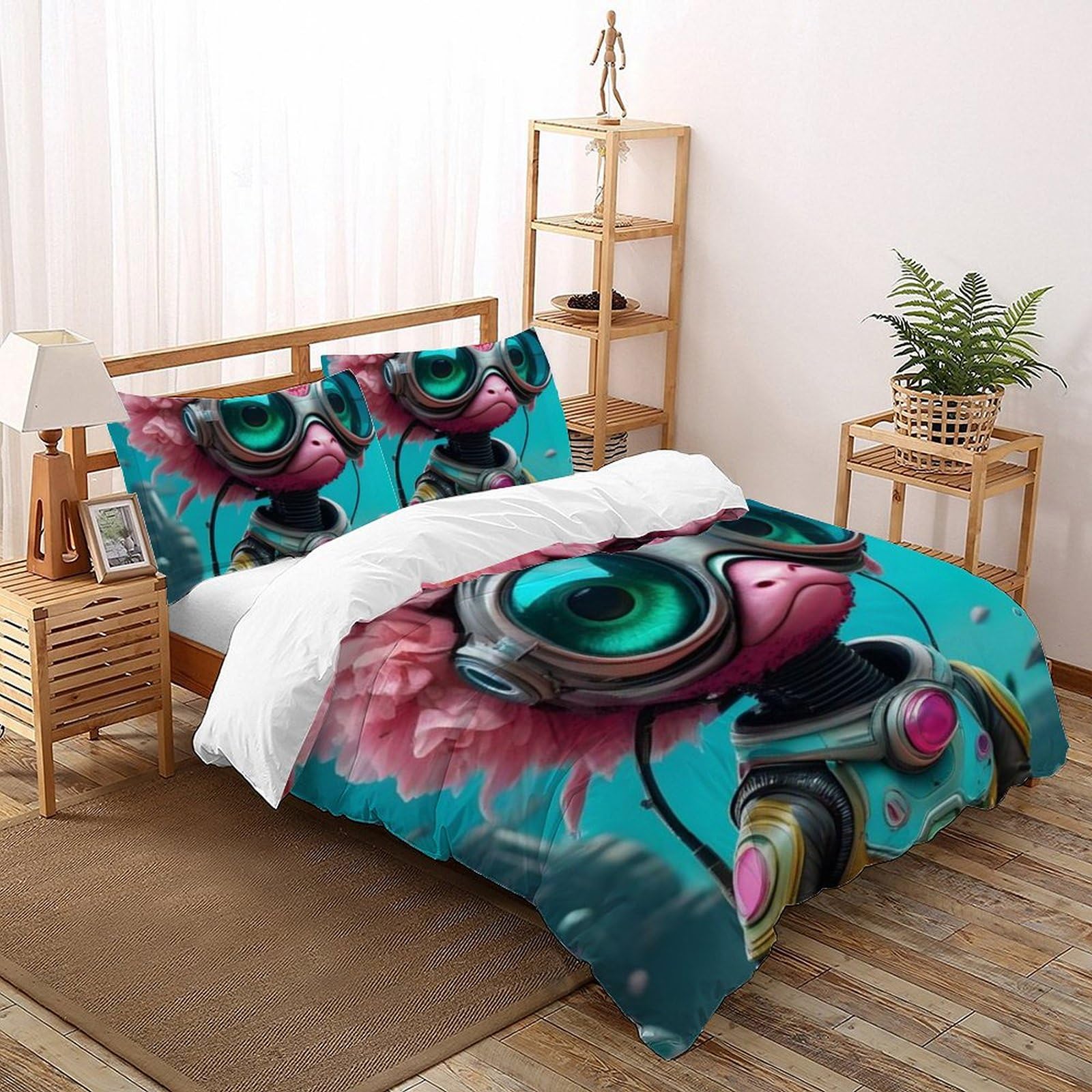 Housse de couette 200x200 animaux 3D pour chambre de garcon