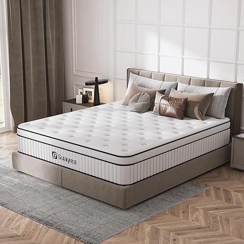 Miniatura 8 de Colchón Queen de 10 pulgadas tamaño Queen en una caja, materia de firmeza media con resortes ensanchados y espuma suave, aislamiento de movimiento