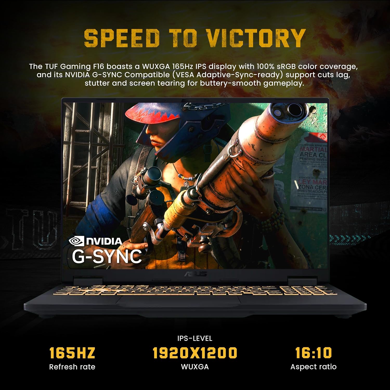 ASUS TUF F16 16" WUXGA 165Hz Gaming Laptop, Intel i7-14650HX, NVIDIA GeForce RTX 5070 8GB, 16GB DDR5, 1TB SSD, Backlit Keyboard, Number Pad, IR Camera, Wi-Fi 6E, Win 11, Gray, 1TB Docking Station Set - Image 5