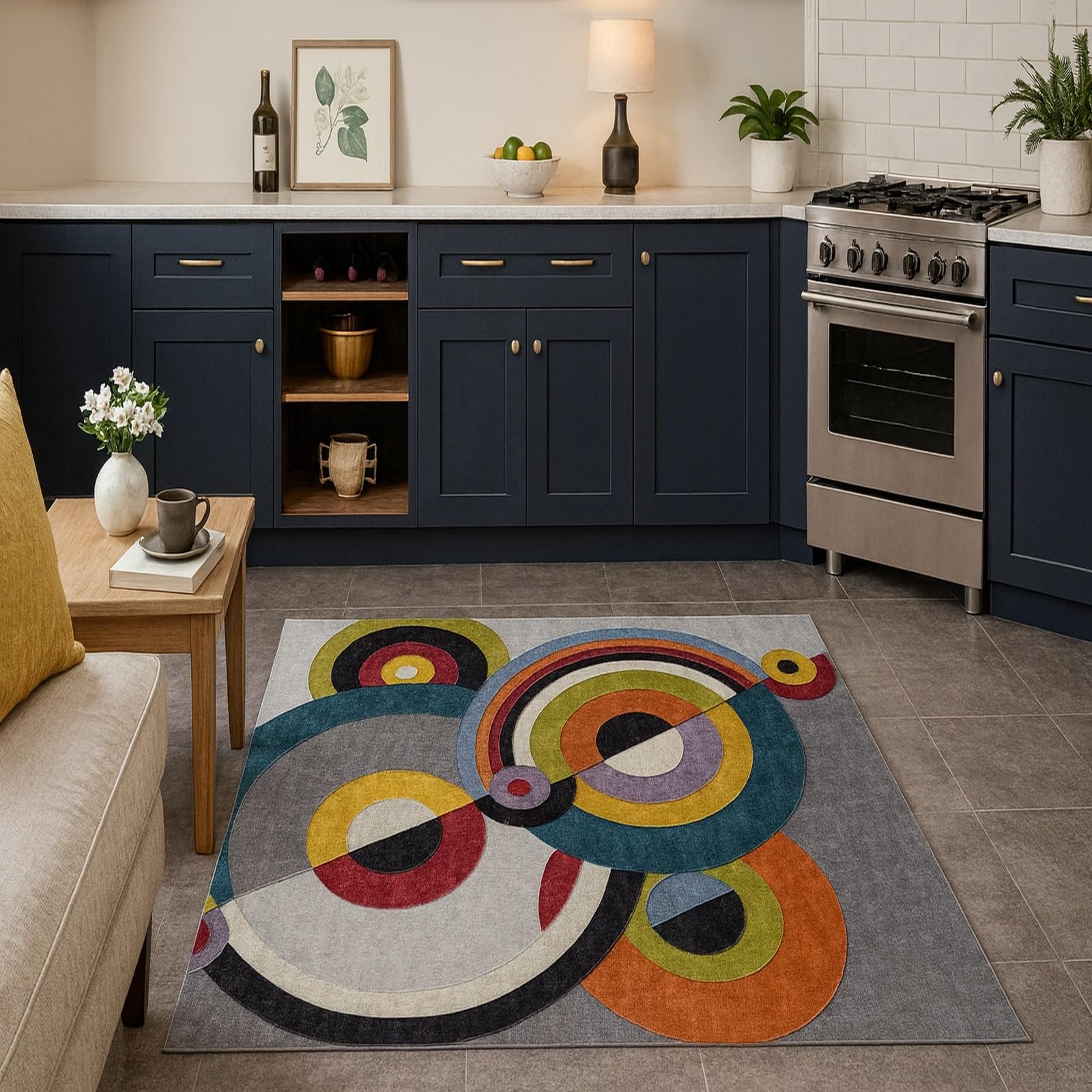 Tapis de salon facile à entretenir anti-glisse 90x150 cm