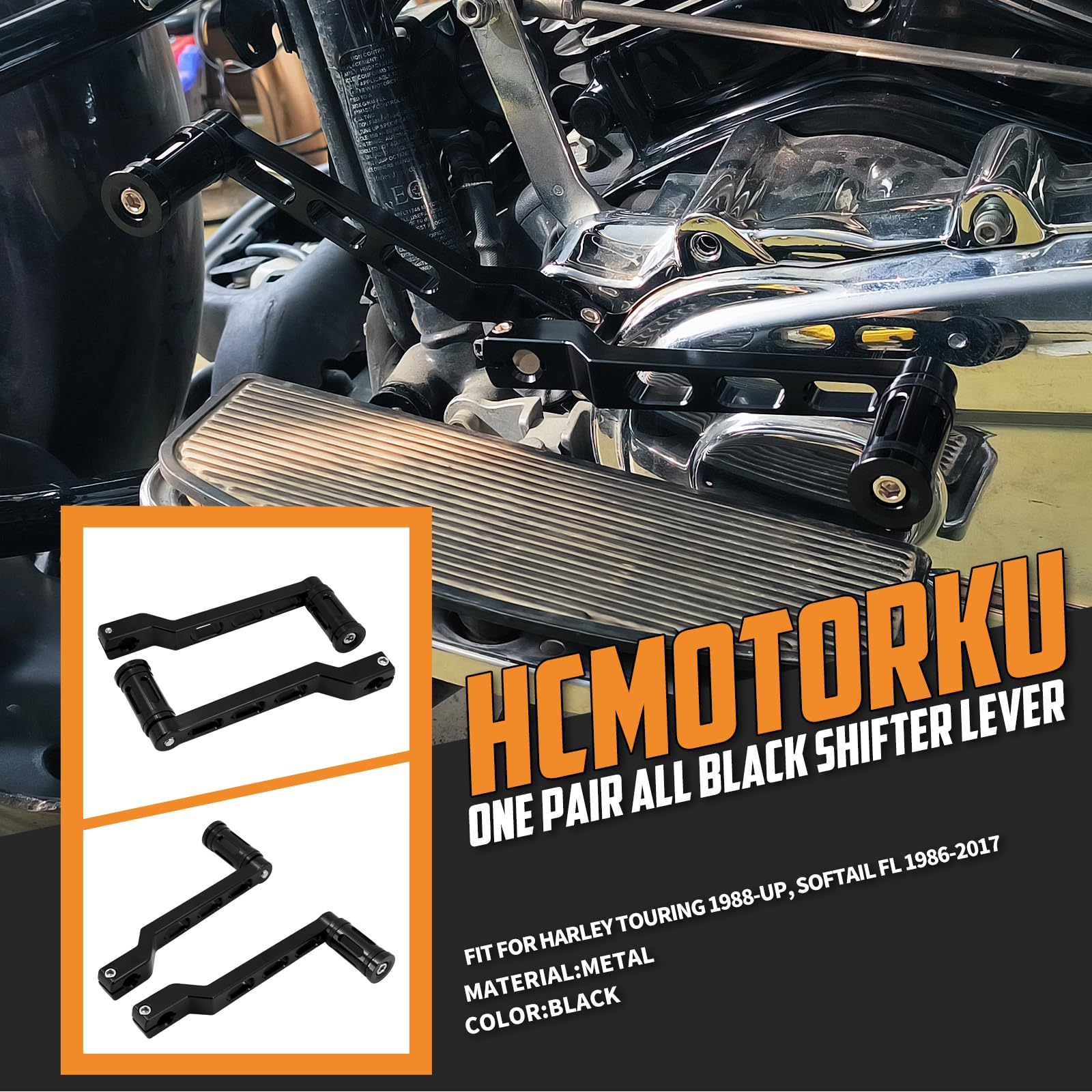 Heel Toe Shift Pegs Compatible With Harley Davidson 1986-2017 FL Softail,1988-2023 Touring Road King Road Glide Street Glide Electra Glide And