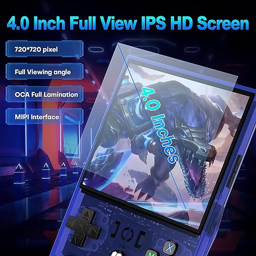 Miniatura 3 de R36MAX - Consola de juegos de mano retro con tarjeta de Navidad y bolsa de regalo, pantalla IPS de 4.0 pulgadas, más de 21,000 juegos clásicos,