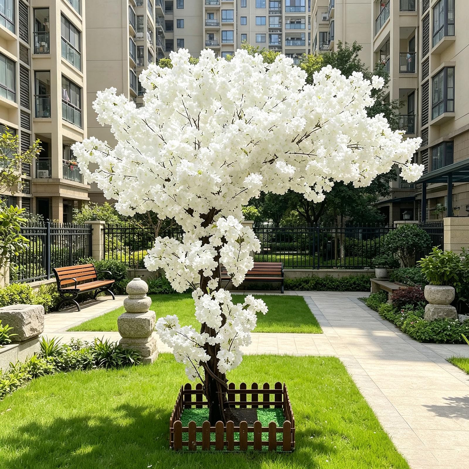 Fatto A Mano Ciliegio Alberi Simulazione di Un Albero di Ciliegio Grande Albero di Ciliegio Artificiale Bianco per Interno Esterni Festa Matrimonio Decorativo
