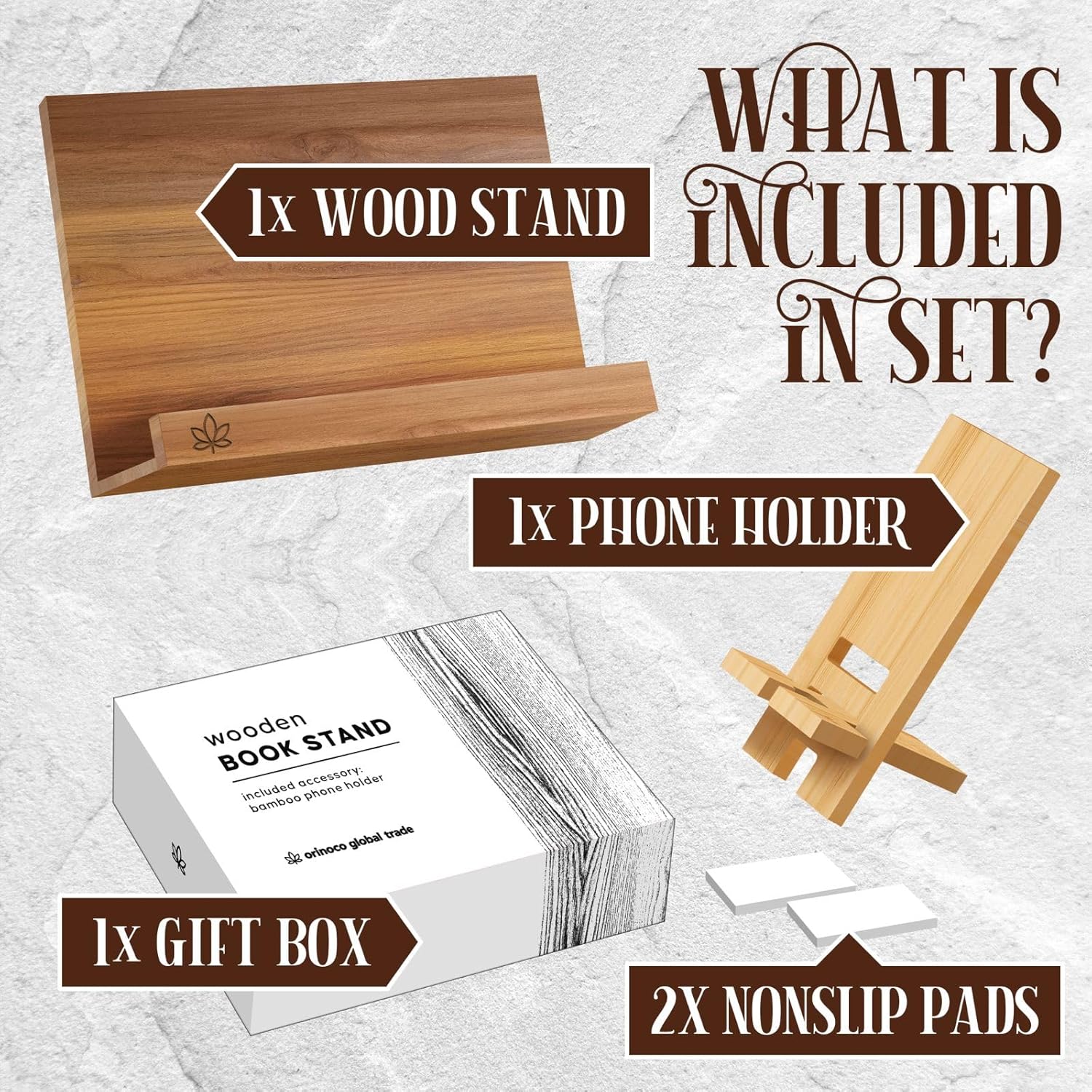 Wooden Cookbook Stand – Handmade Acacia Recipe Holder for Kitchen Counter | 4 Ergonomic Angles for Hands-Free Reading | Book, Tablet & iPad Stand | Gift-Ready Box