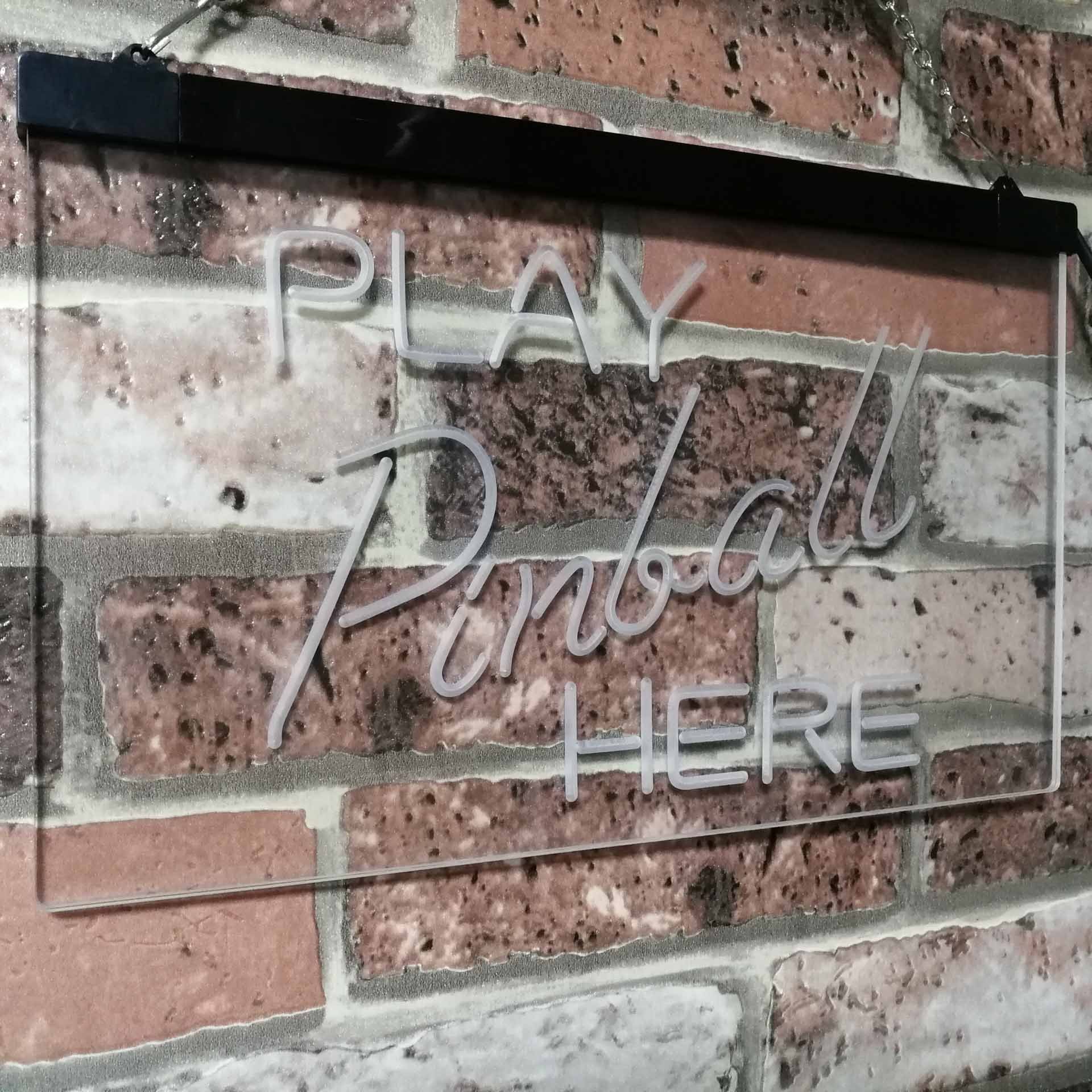ADVPRO Pinball Room Play Here Display Game Man Cave Décor Dual Color LED Enseigne Lumineuse Neon Sign Vert et Rouge 600 x 400mm st6s64-i2619-gr