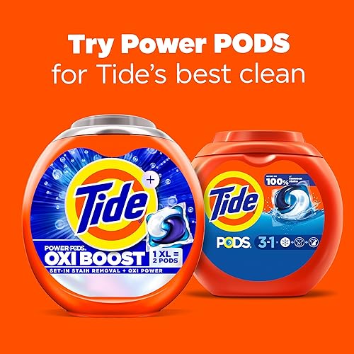 Miniatura 11 de Tide PODS laundry detergent pacs, 3-in-1 Stain Remover, Odor Fighter, Color Protector, 76 Count, HE compatible, Original Scent