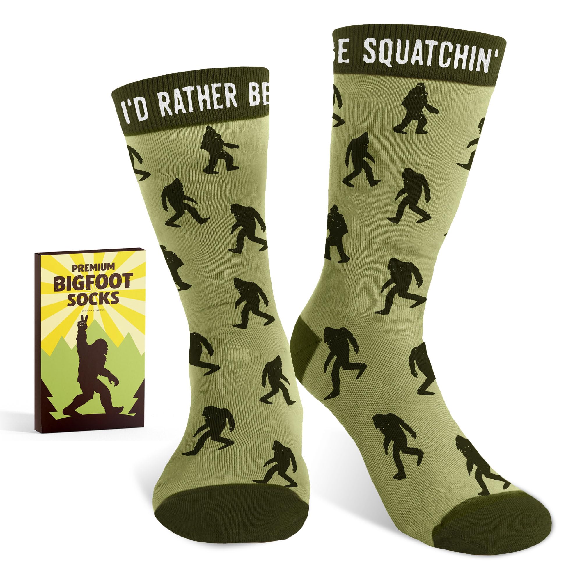 VICRAZY Bigfoot Gifts for Men, Women - Bigfoot Sasquatch Socks, Gifts for Dad, Husband, Grandpa - Stocking Stuffers for Men