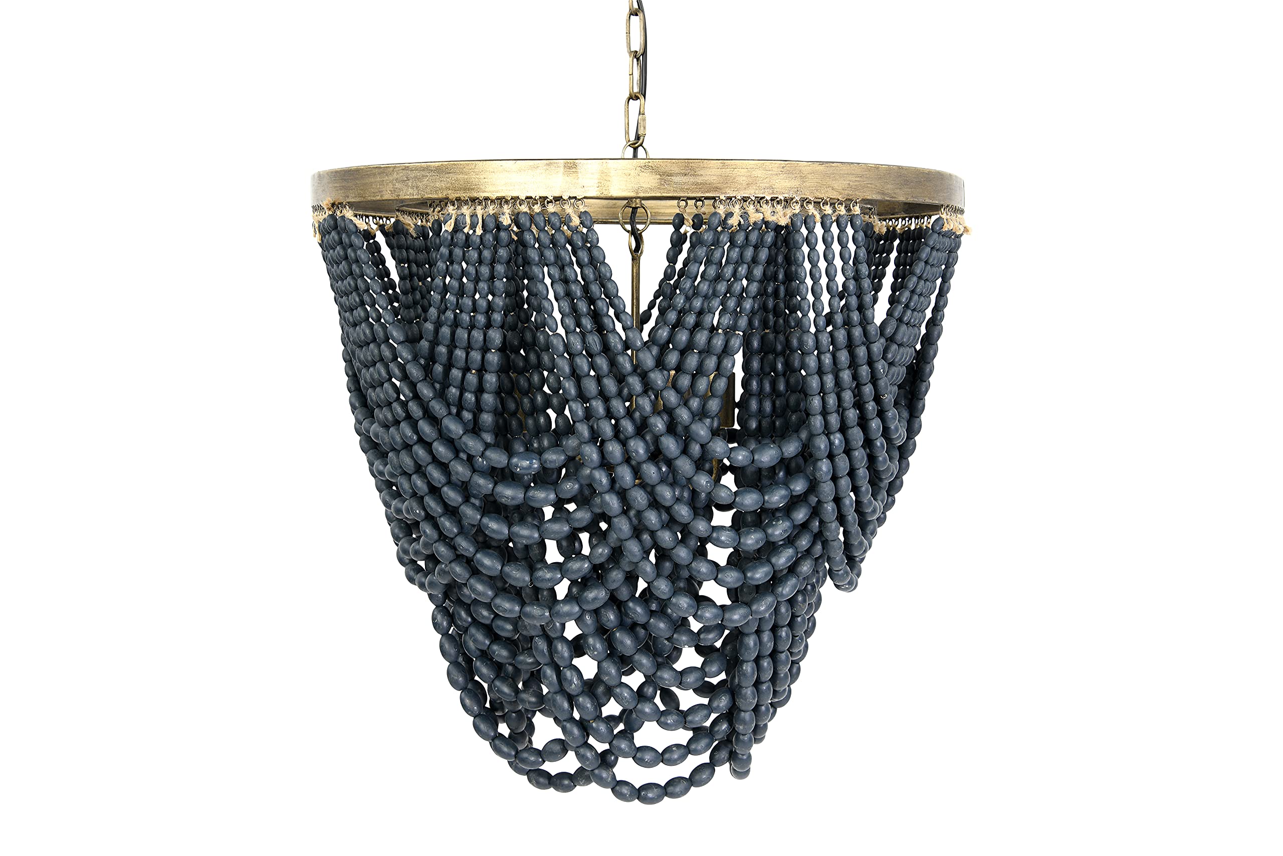Creative Co-Op 2-Tier Draped Wood Bead Chandelier