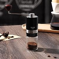 Vista 8 de VEVOK CHEF Molinillo de Café Manual Molinillo de Café de Mano 6 Configuraciones Ajustables Externas Acero Inoxidable Rebaba Cónica Molino de Café