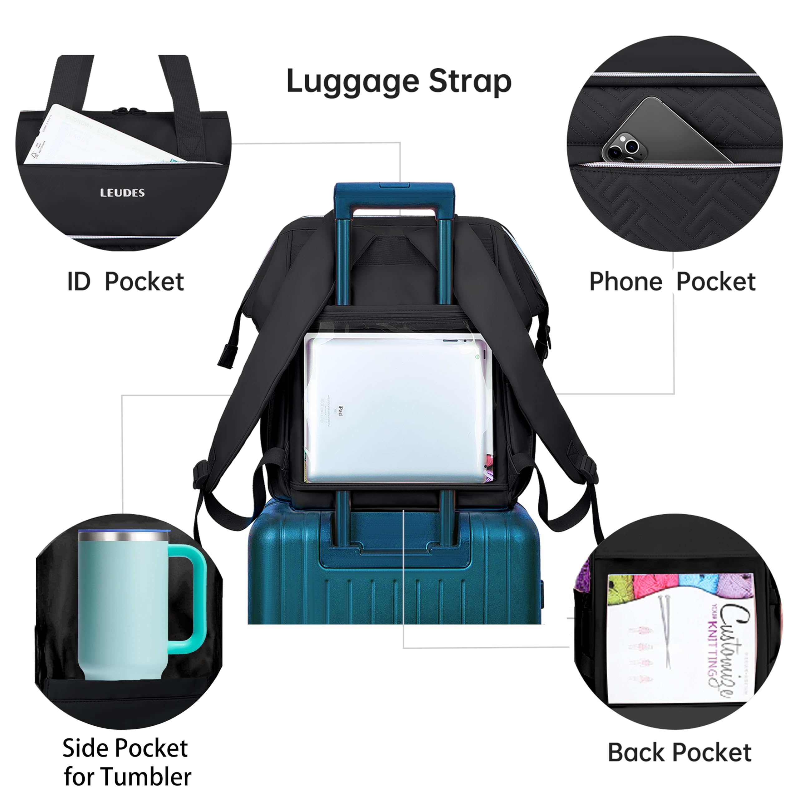 Leudes Damen Stricktasche Rucksack Stricktasche Rucksack (1 Stück)