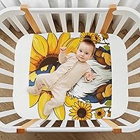 Vista 7 de Fitted Crib Sheets Gnome Sunflower Mini Crib Sheets for Boy & Girl Toddler Mattress Sheets Playard Sheet 21216284