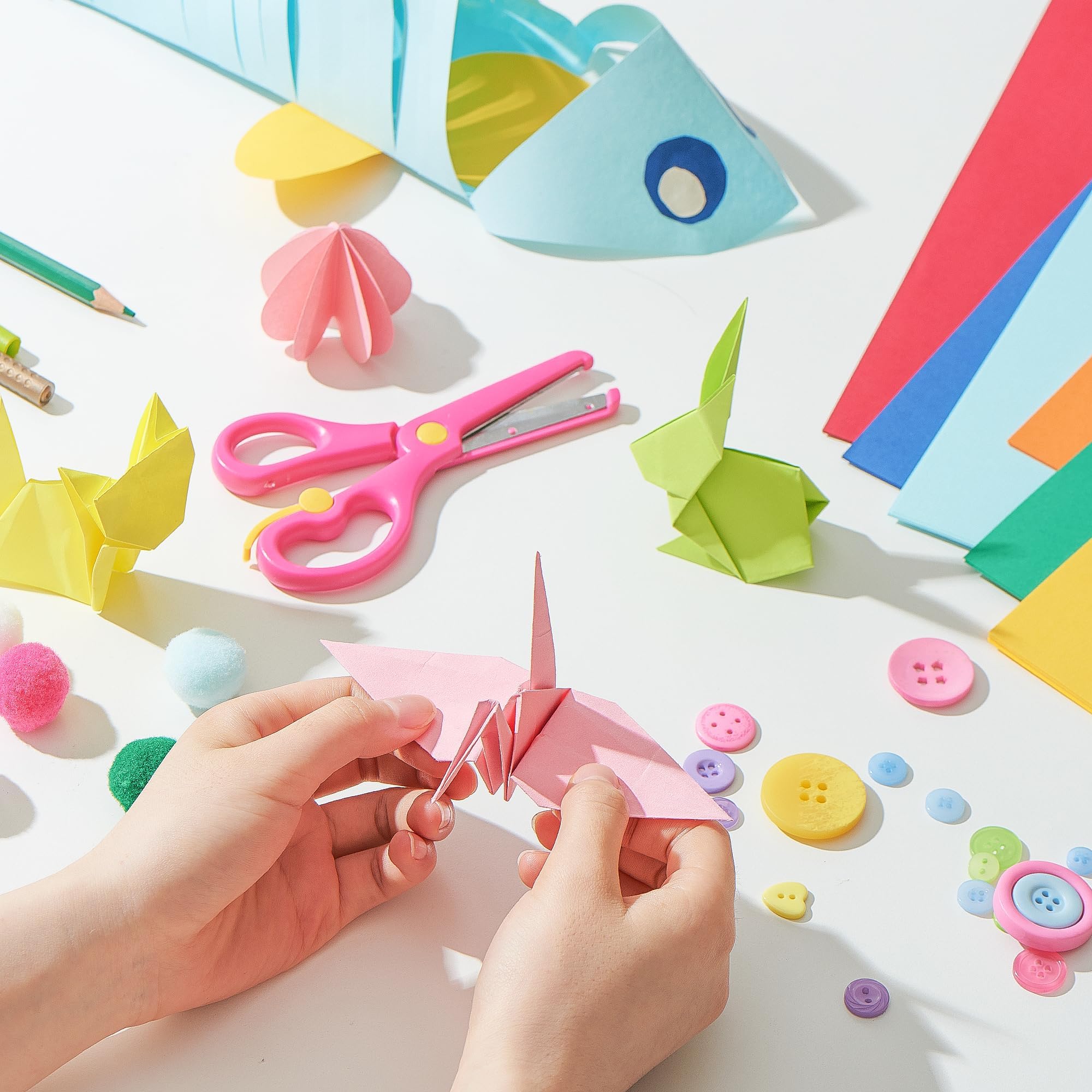 Papier Origami A4 20 Couleurs Vives 70g/m² Double Face Pliable 200 Feuilles