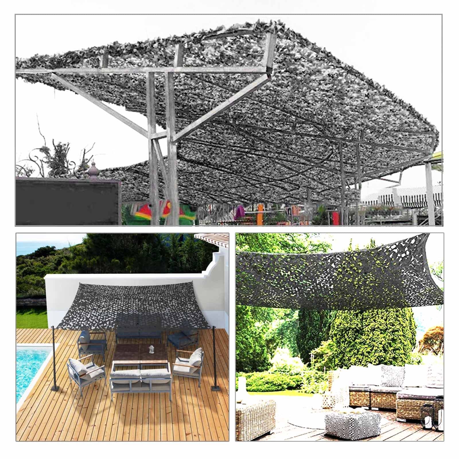 Filet De Camouflage Gris,Filet De Protection Solaire Extérieur,Filet D'ombrage,Filet De Camouflage Renforcé Militaire,Pour Jardin,Pergola,Chasse,Décoration De Fête À Thème,Grey-4x8m(13.1*26.2ft)