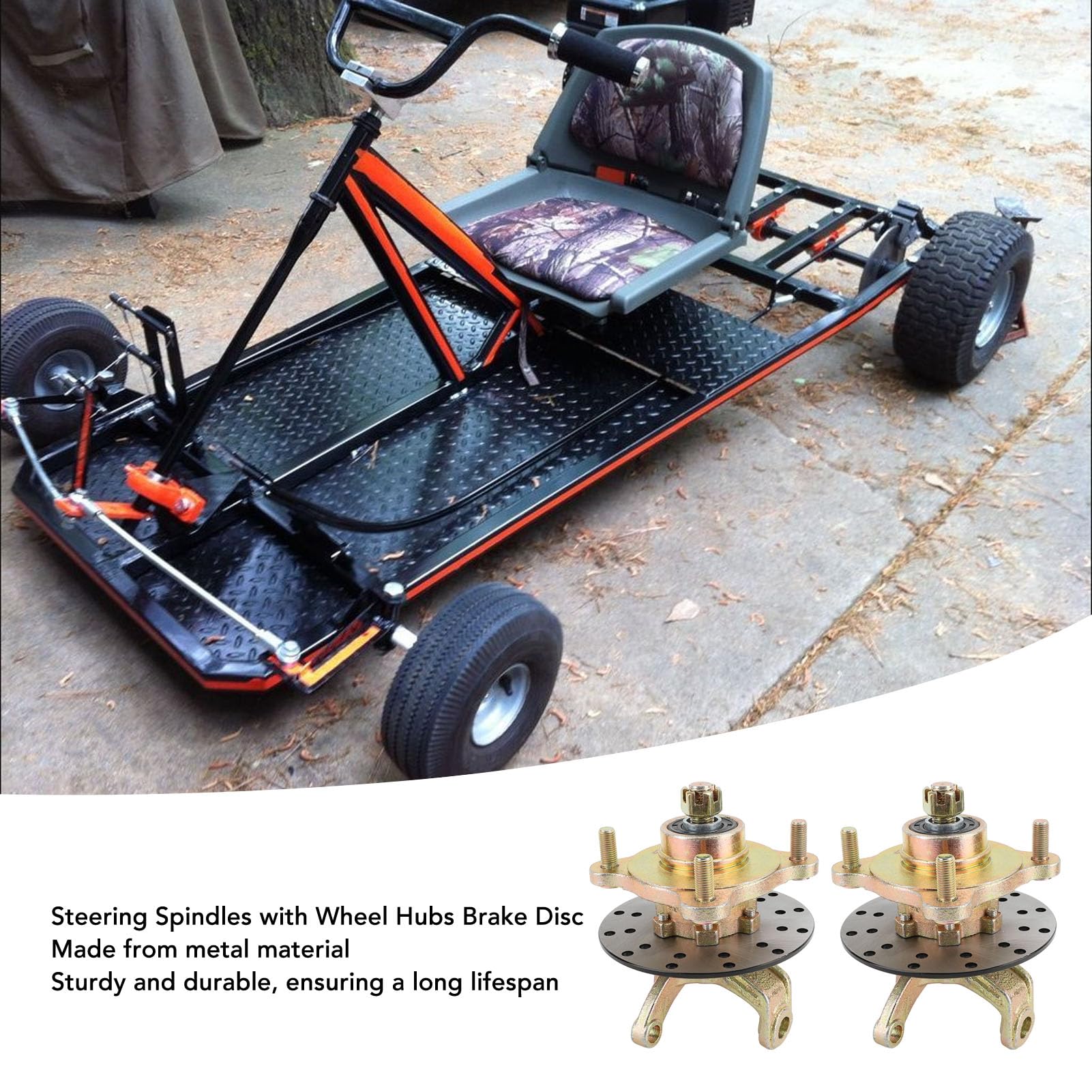Mandrini Dell'articolazione dello Sterzo, Flangia del Mozzo Dell'asse della Ruota Mandrini dello Sterzo Mozzi delle Ruote Disco Freno per Carrello da Go Kart Quad ATV UTV