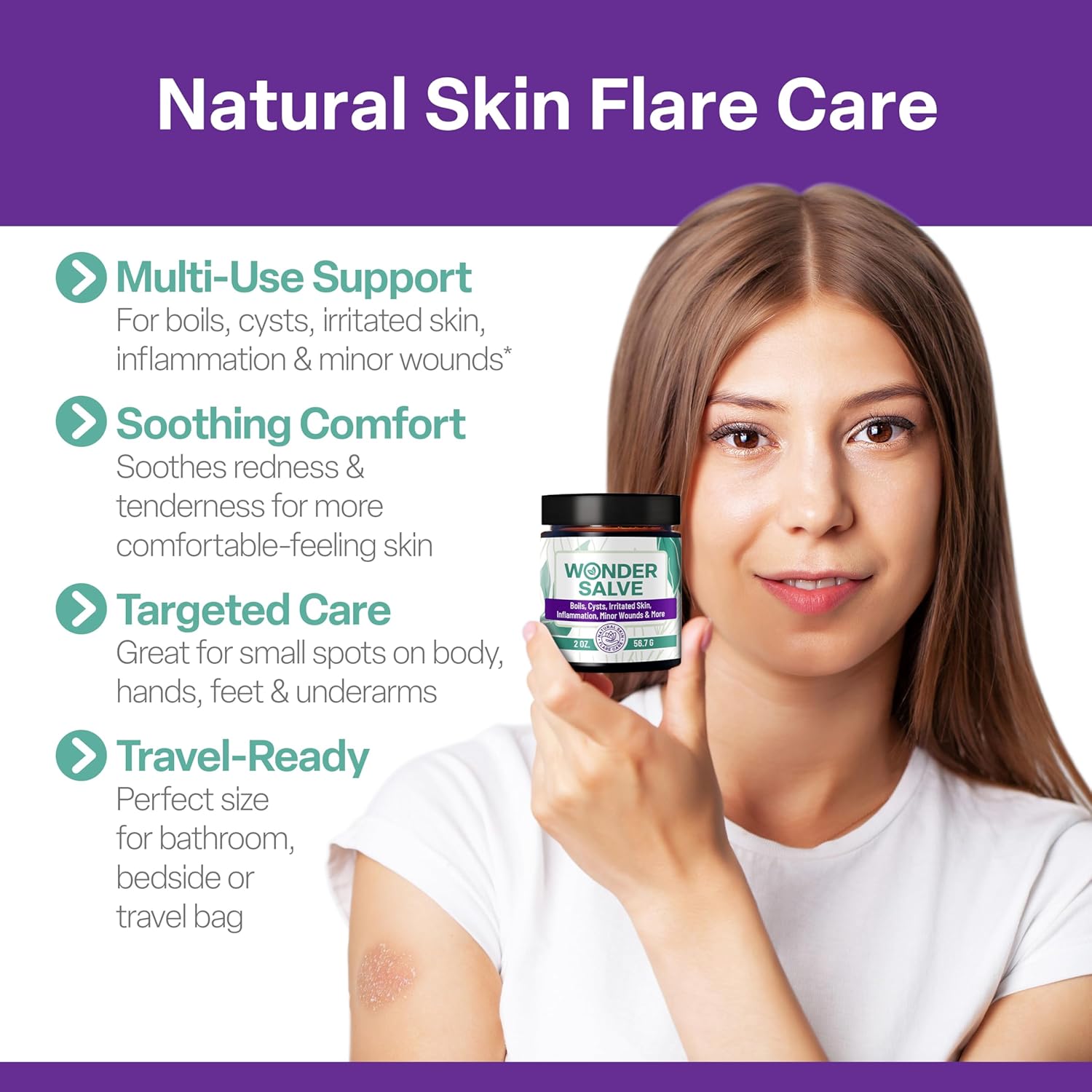 Wonder Salve – Drawing Salve Maximum Strength for Irritated & Flare-Prone Skin, HS, Hemorrhoids, Boils, Cyst, Ingrown Hair, Bumps, Anti-Chafing with Natural Propolis and Egg Yolk Extract, 2 oz