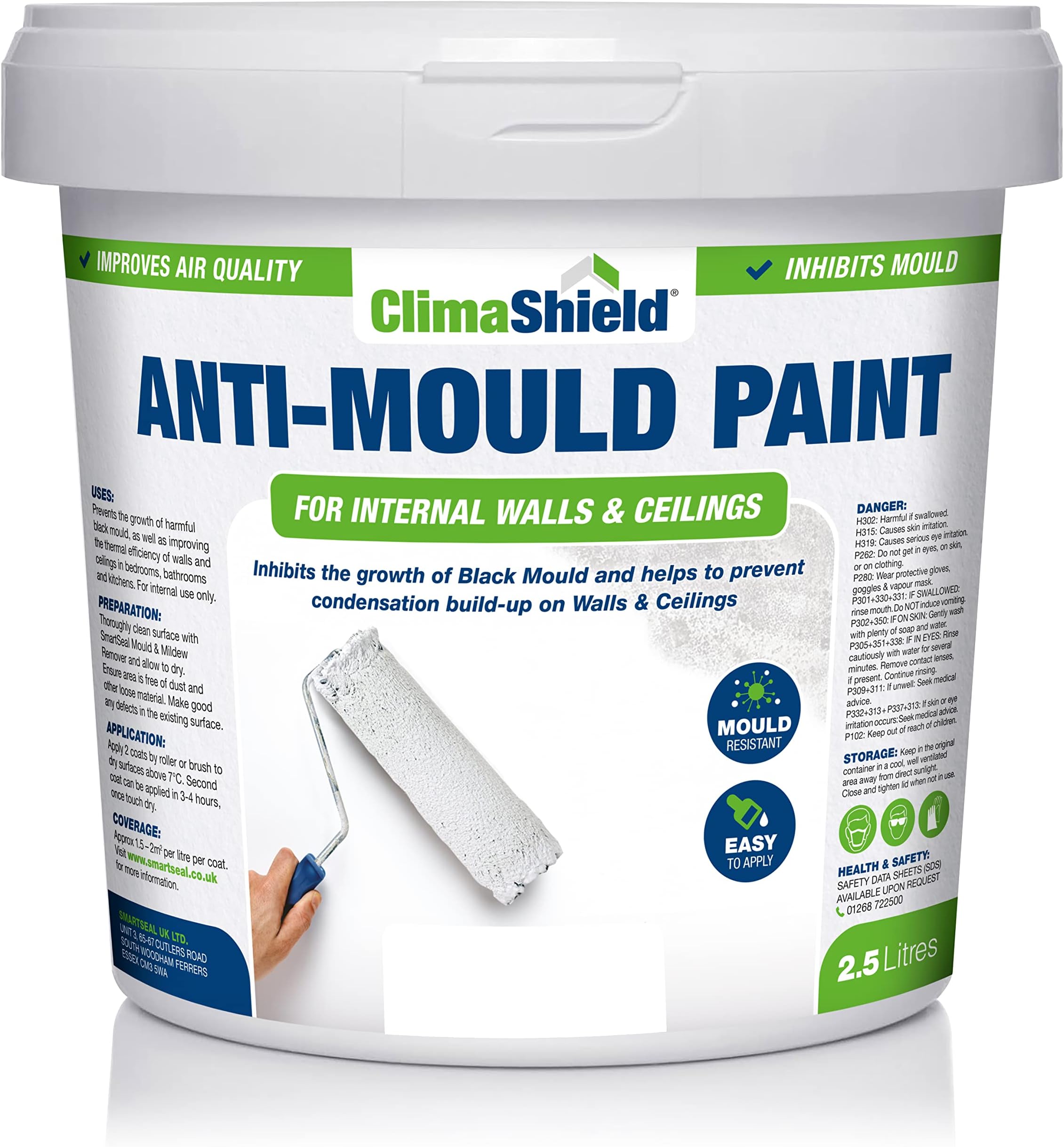 Ronseal AMPWS25L Anti Mould Paint White Silk 2.5 Litre Amazon.co.uk DIY & Tools