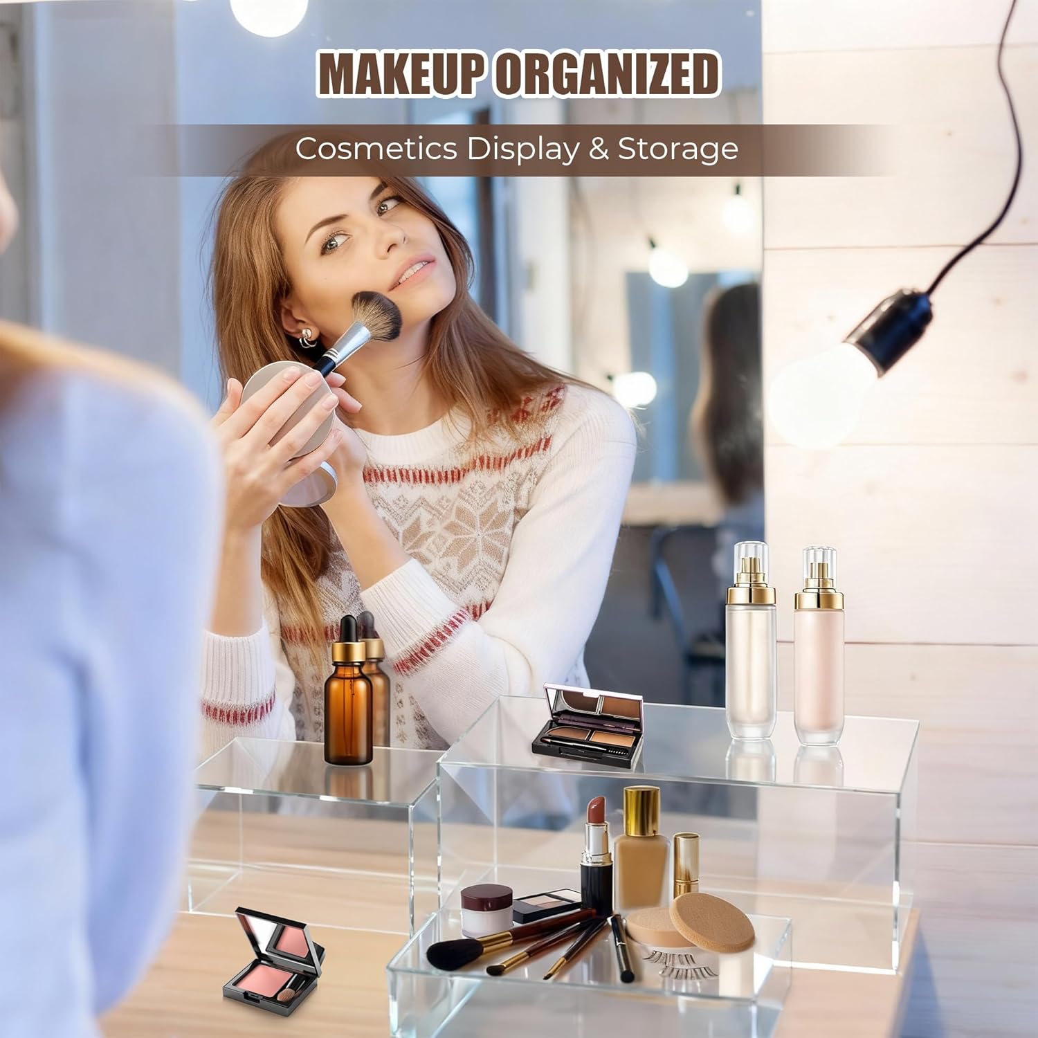 Extra Large Buffet Risers Set, 10" 12" 14" Transparent Acrylic Food Risers for Buffet Table, Display Stand Shelf with Hollow Bottoms for Catering Dessert Collectibles Jewelry Figures Show (Transparent)