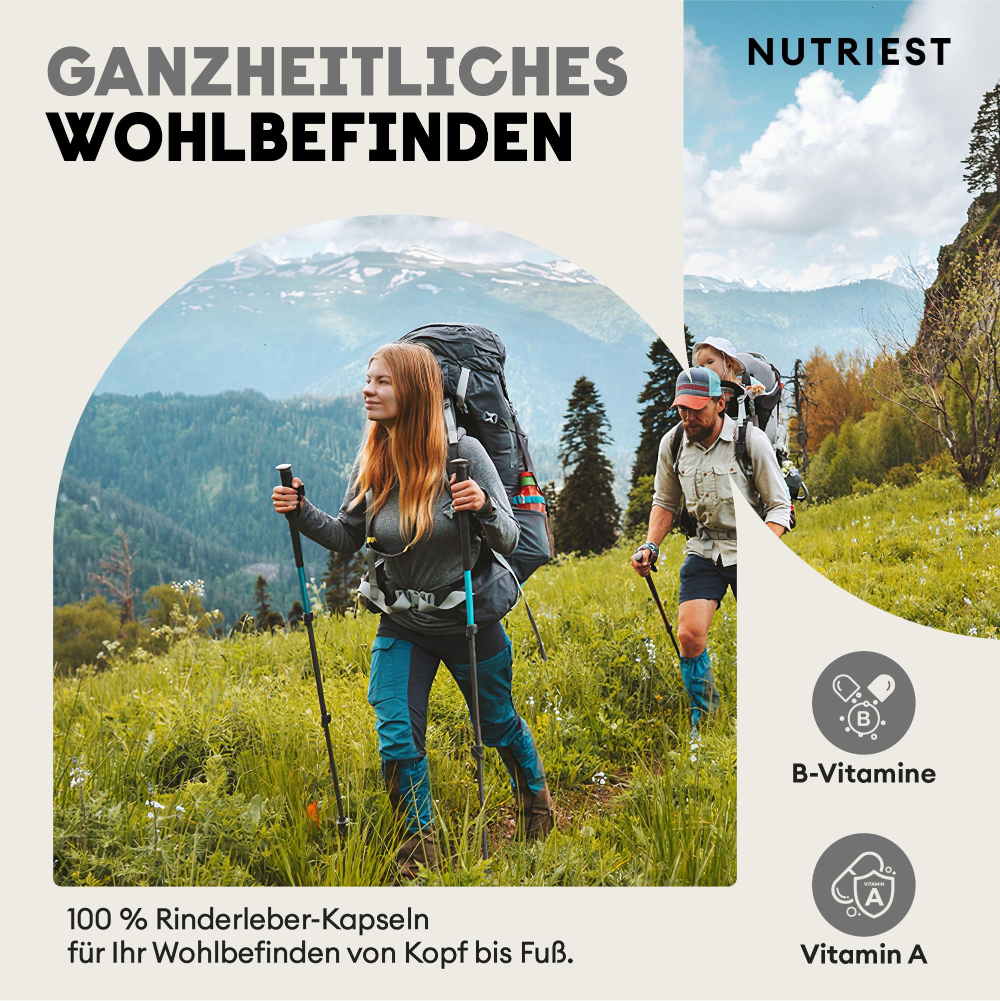 Nutriest Rinderleber Kapseln (240 Stück) – Bio-Weiderind aus Europa | 100% Weidehaltung | Für Energie, Immunsystem & Vitalität | Reich an Vitamin A, B12 & Kupfer