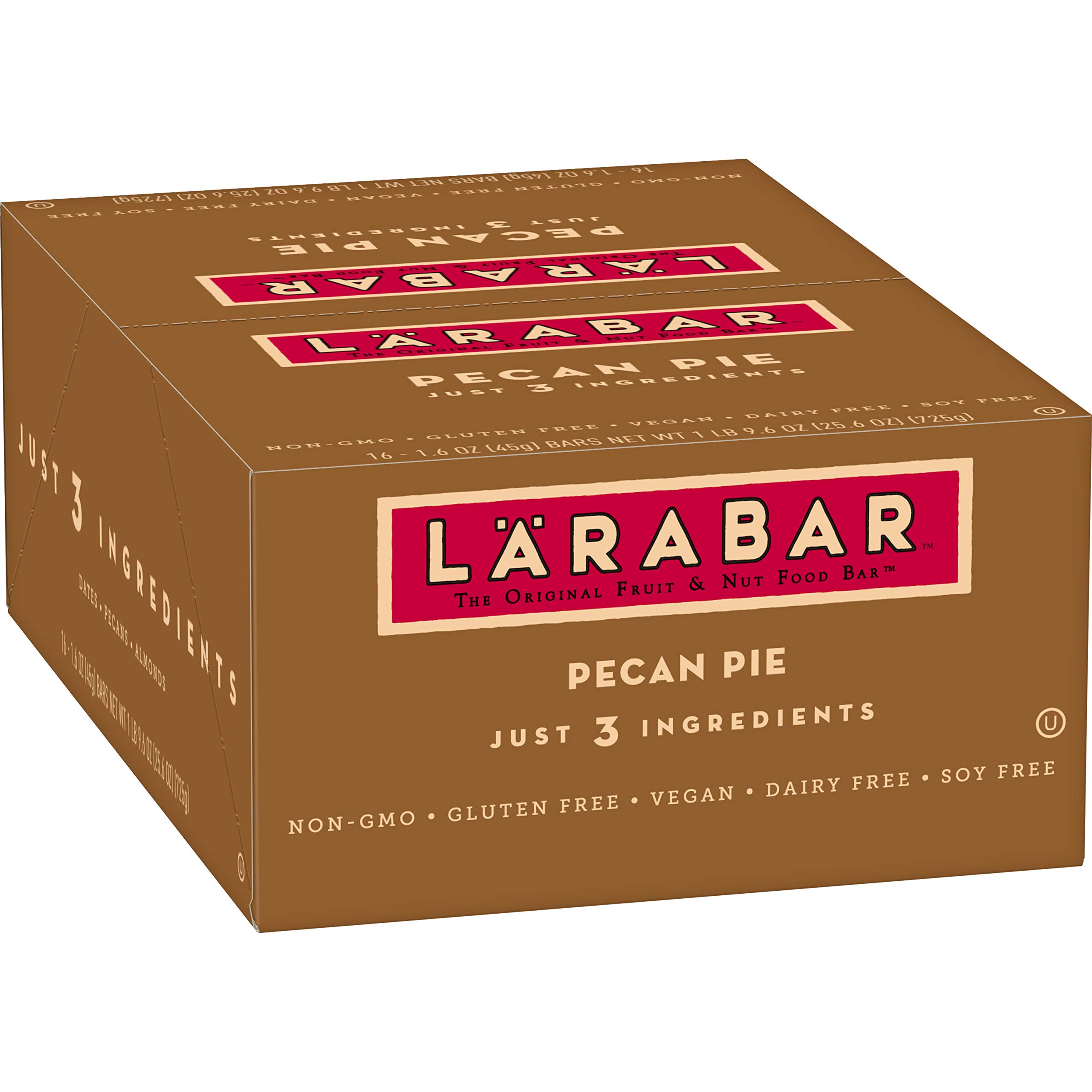 LÄRABARPecan Pie, Gluten Free Vegan Fruit & Nut Bar, 1.6 oz Bars, 16 ct