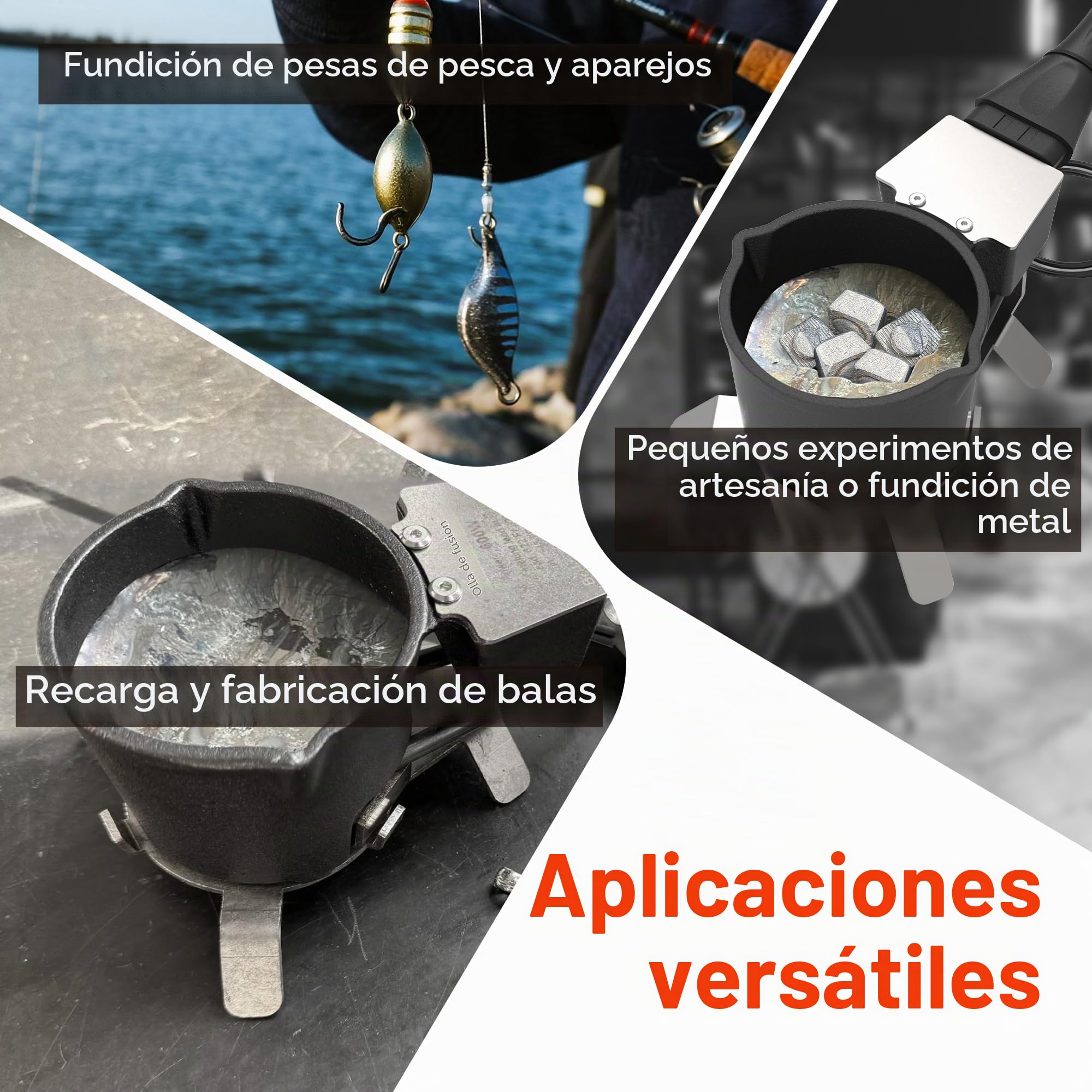 Olla de fusión portátil de plomo eléctrico de 5 libras, horno de fusión de estaño de máxima eficiencia de 120 V para hacer pesos, plomos, moldes de bala