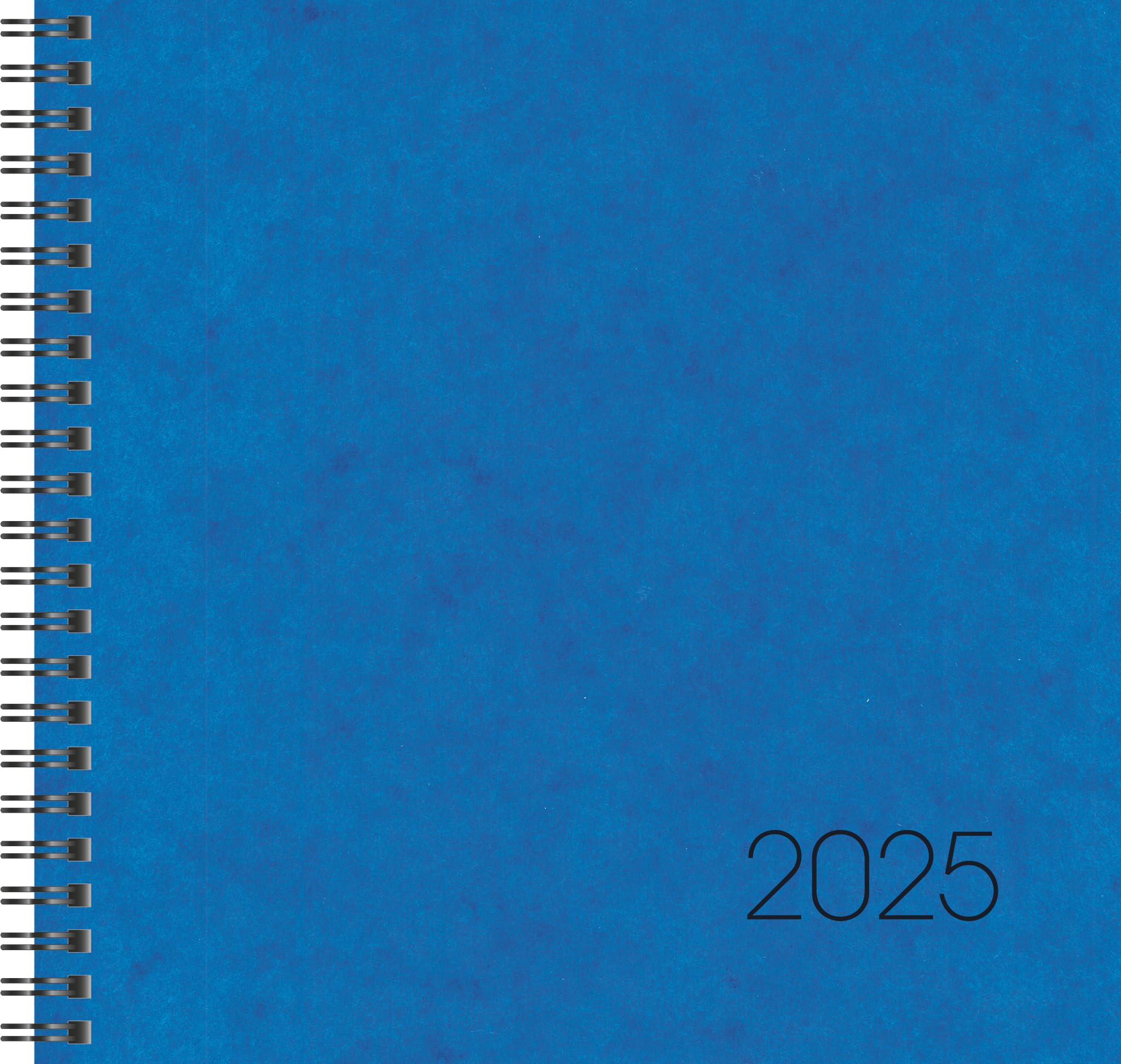 BRUNNEN Book Calendar Model 766 2025 | 210 x 205 mm, Cardboard, Blue
