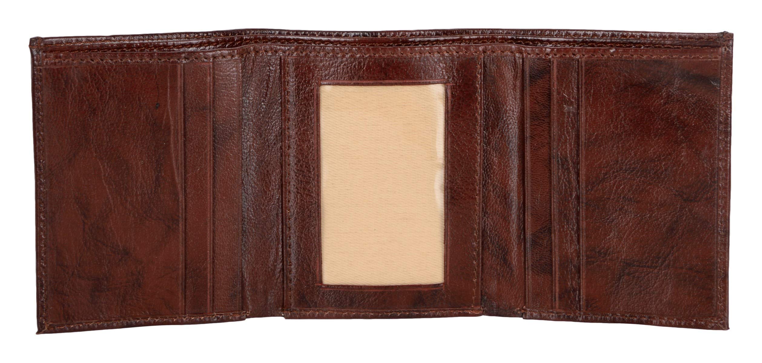 ASPENLEATHER Red Leather Men's RFID Blocking Wallet (503 RFID BS)