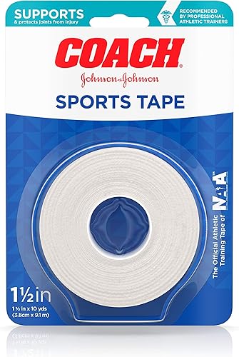 Johnson  Johnson Coach - Cinta deportiva de tela transpirable para apoyar y proteger las articulaciones para dedos muñecas y tobillos 15 pulgadas