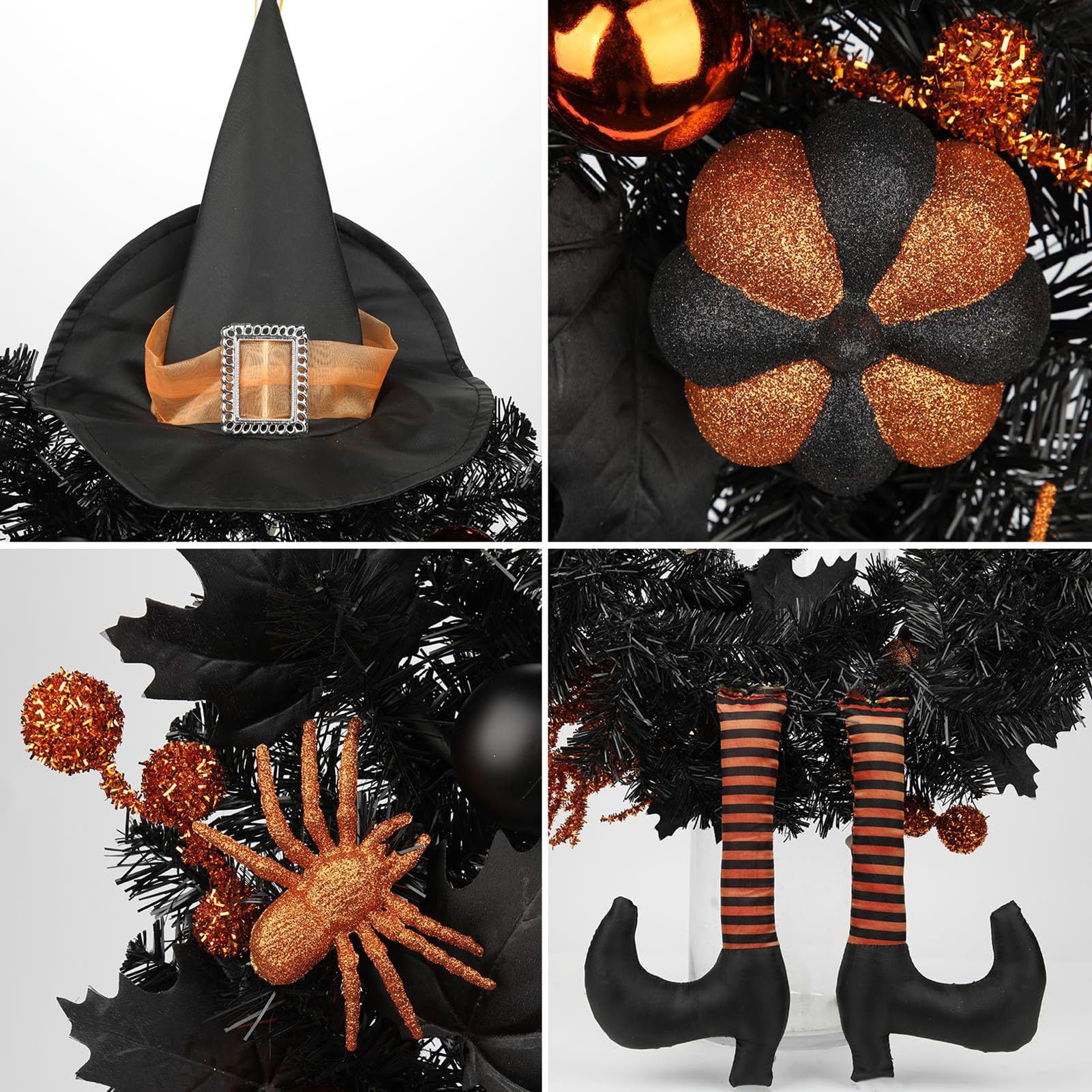 Decorativa Ghirlanda Sospesa Halloween con Accessori da Strega