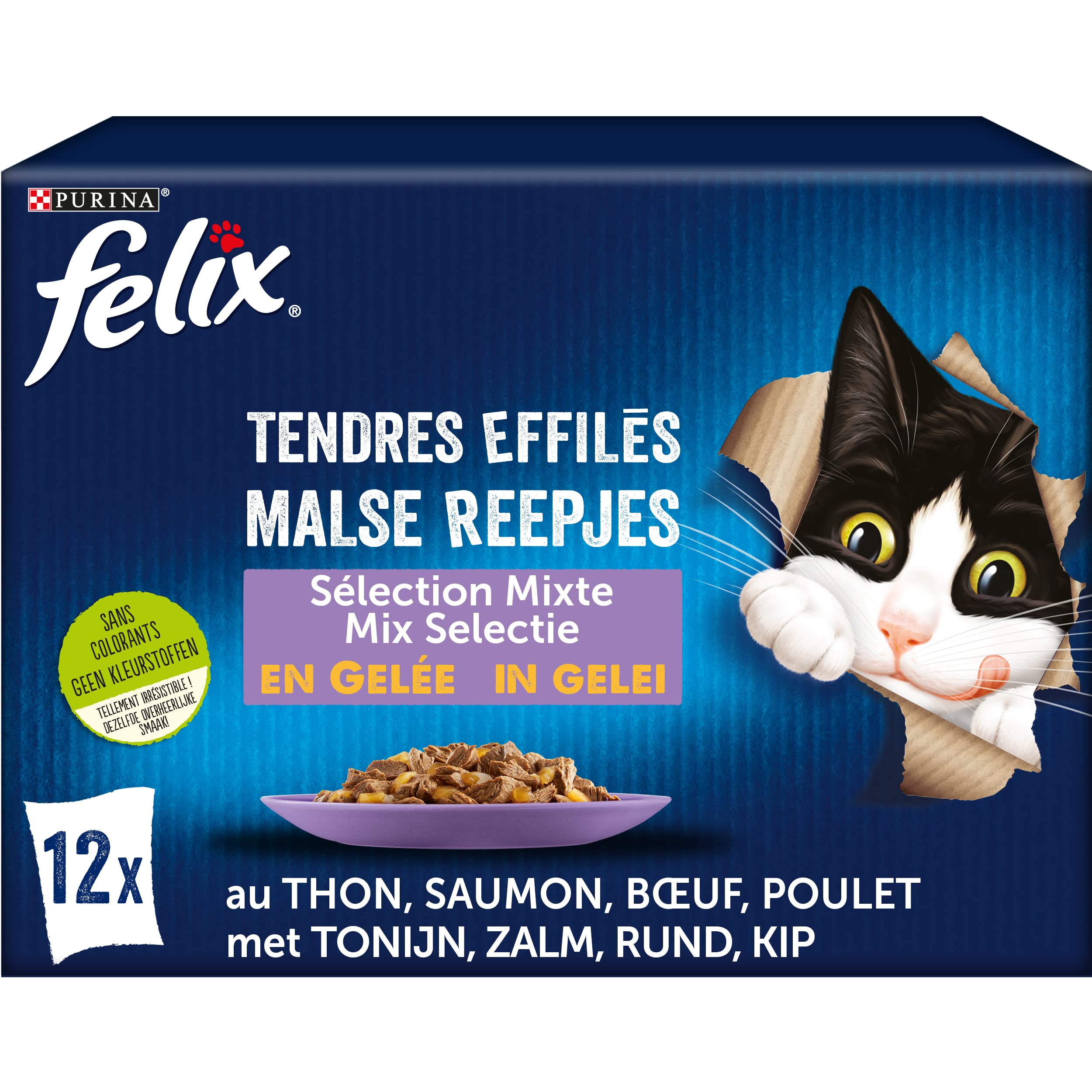 Felix 12X85G TENDRES EFFILES Selection Mixte en GELÉE (VIANDES ET Poissons)