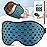 LitBear Breathable Sleep Mask, 3D Eye Mak Sleep for Side Sleepers Women Men, Light Blocking Sleeping Mask with Adjustable Strap, Soft Lightweight Eye Cover for Travel, Night Work, Nap, Office - Blue
