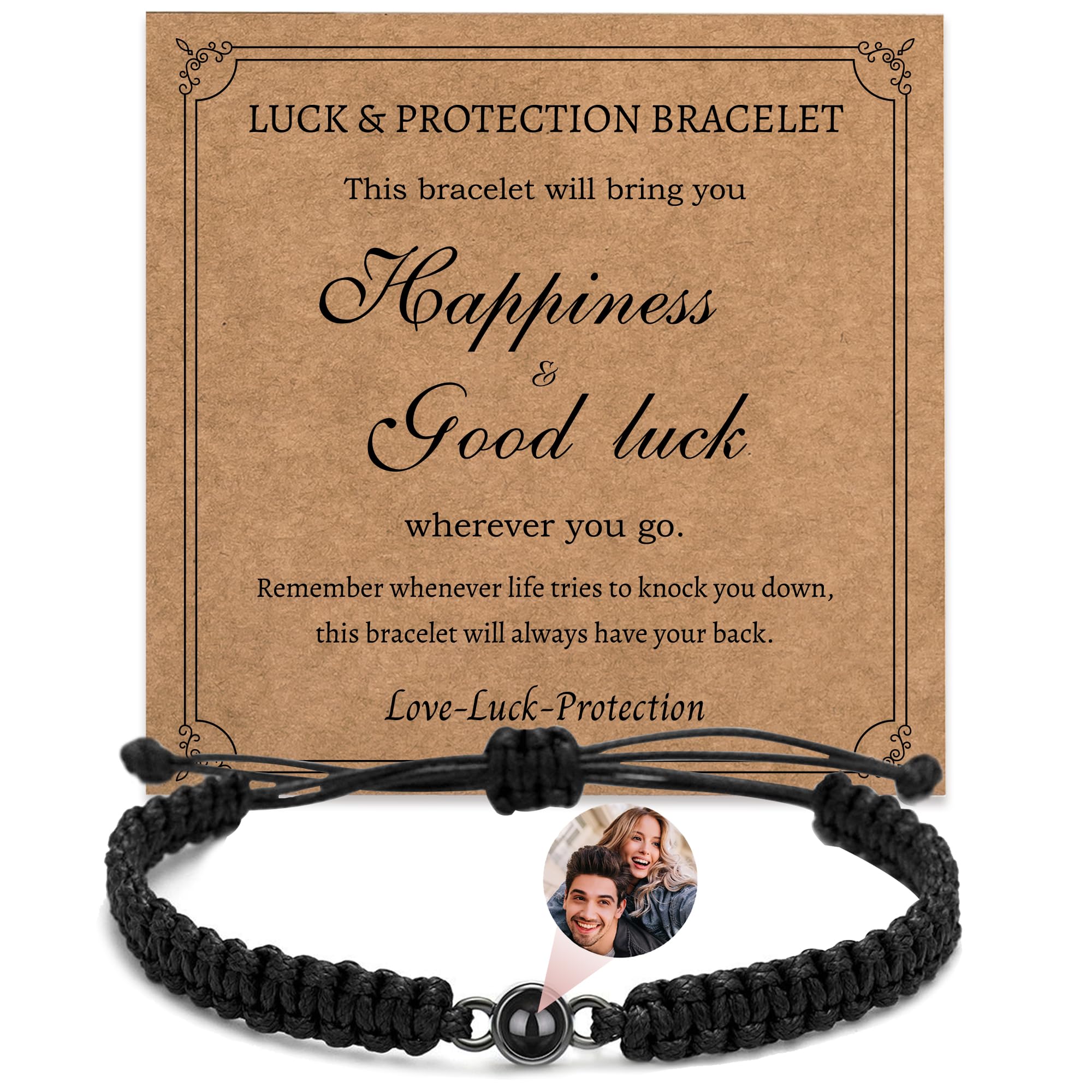 Easycosy Regalos Dia del la Madre, Personalizado Pulsera con Foto Dentro, Pulseras Personalizadas con Proyección de Imagen para Mamá, Papá, Pareja, Amigo, Novio