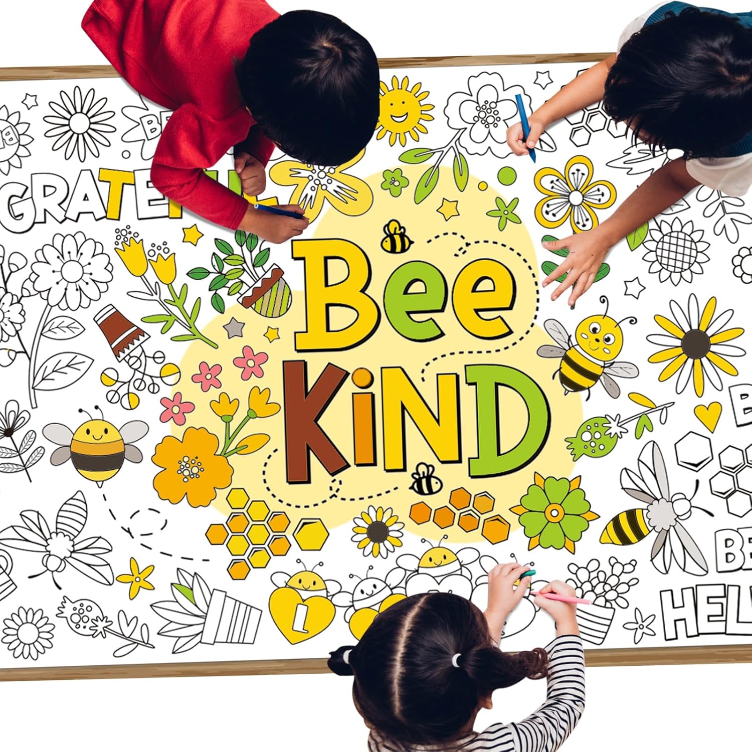 Affrolling Easter Giant Coloring Poster Tablecloth 31.5x72inch Large Spring Coloring Tablecloth Jumbo Happy Easter Color-in Banner Book Activities Craft Gift for Home Birthday Party Supplies Favor