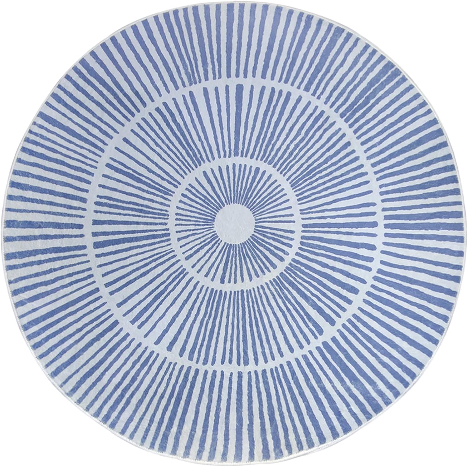 Modern Rug Chic Abstract Area Rug for Bedroom Round Contemporary Carpet 4Ft Circle Fluffy Living Room Floor Mat Soft Kids Washable Dining Room Kitchen Throw Rug, Blue
